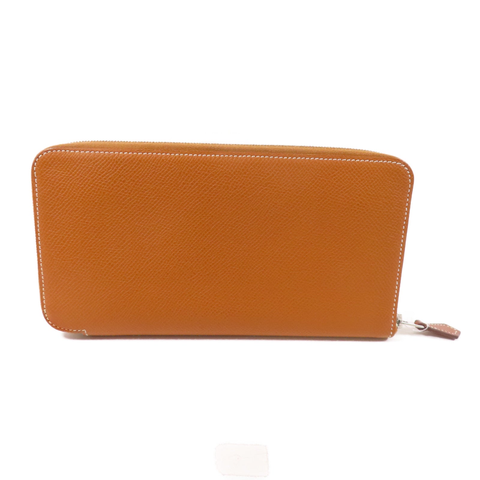 HERMES Epsom皮革Silk In Compact Wallet銀扣拉鏈長錢包Gold