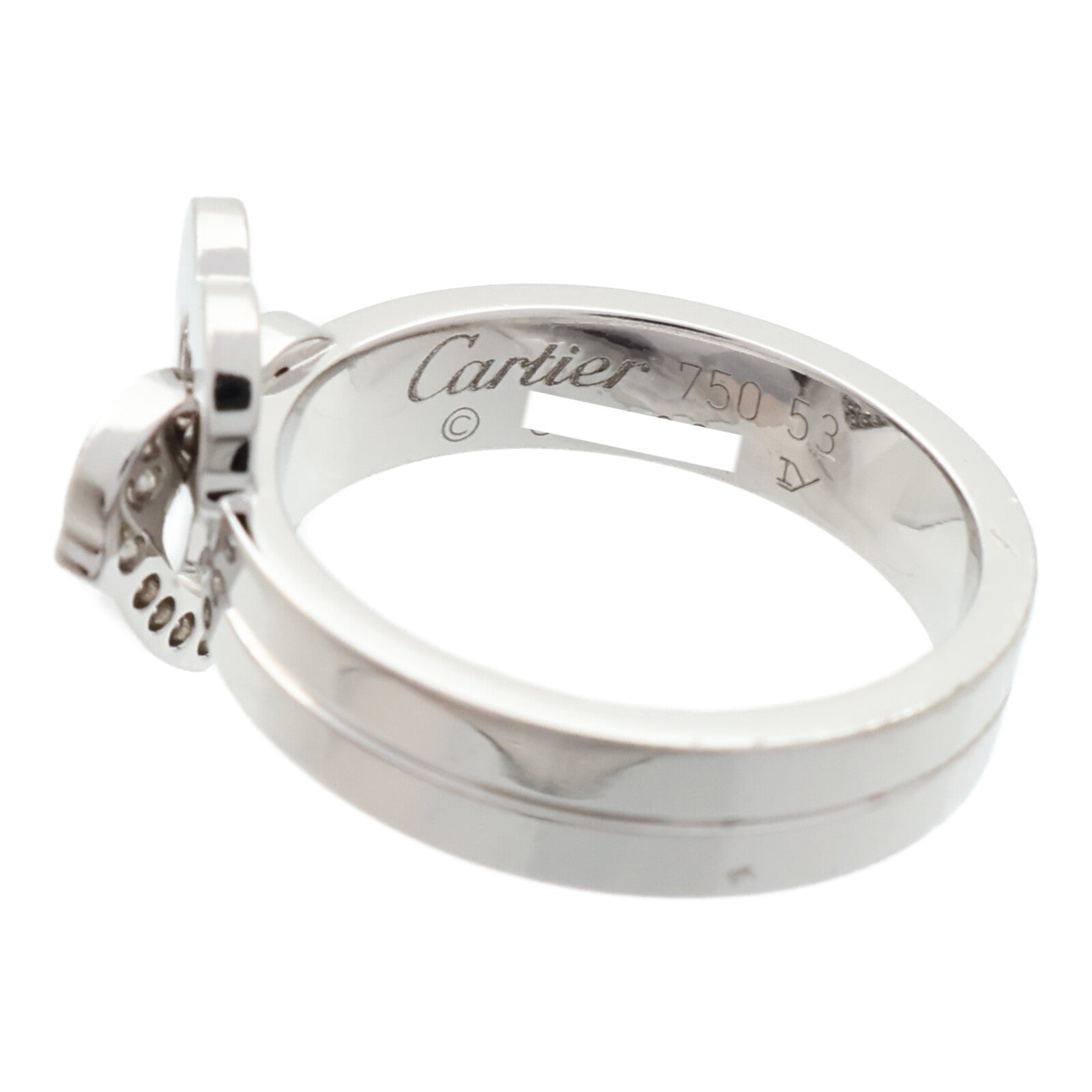 CARTIER 18K白金Double Heart Ring戒指Cartier #53