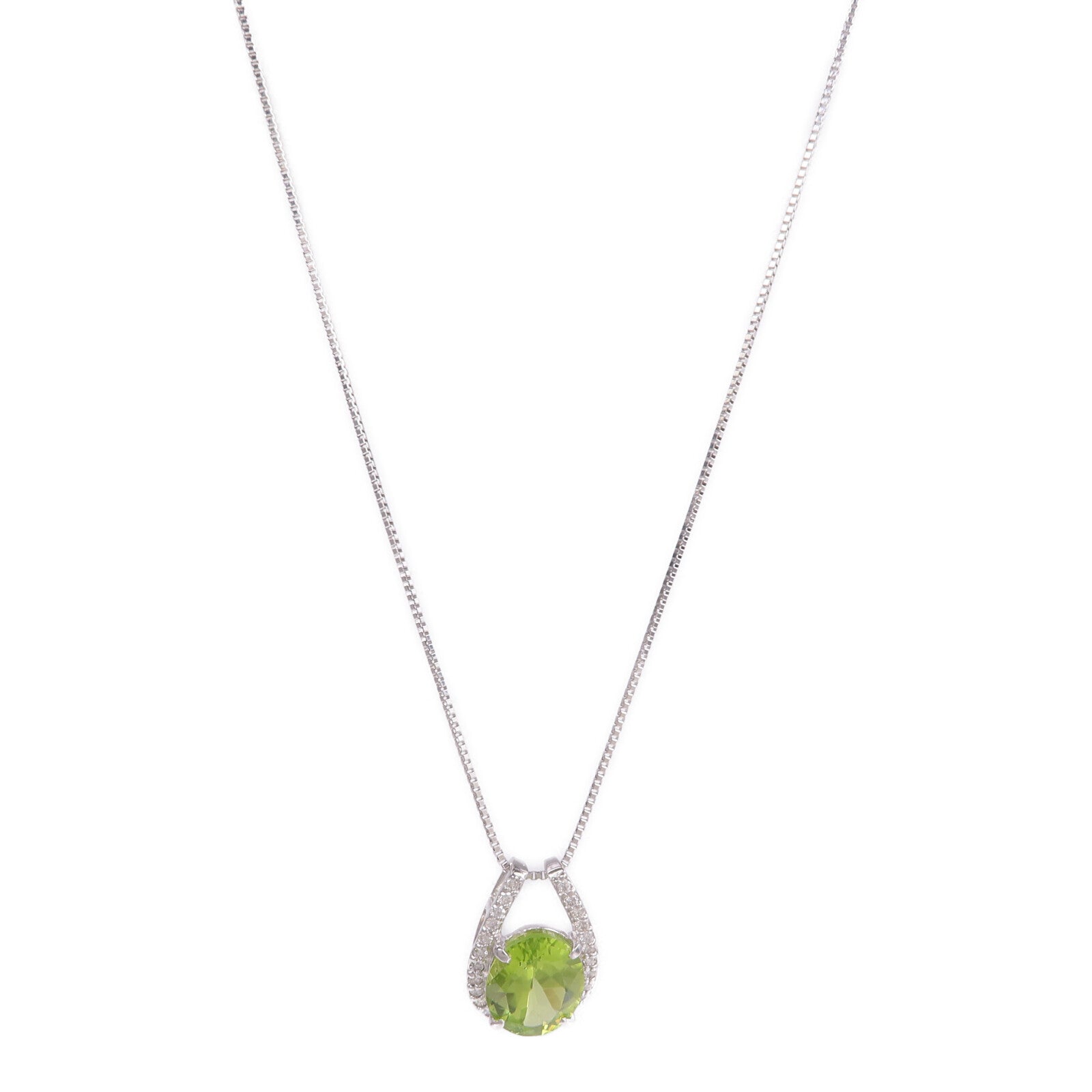 JEWELRY 18K白金Peridot Diamond Necklace橄欖石/鑽石項鍊
