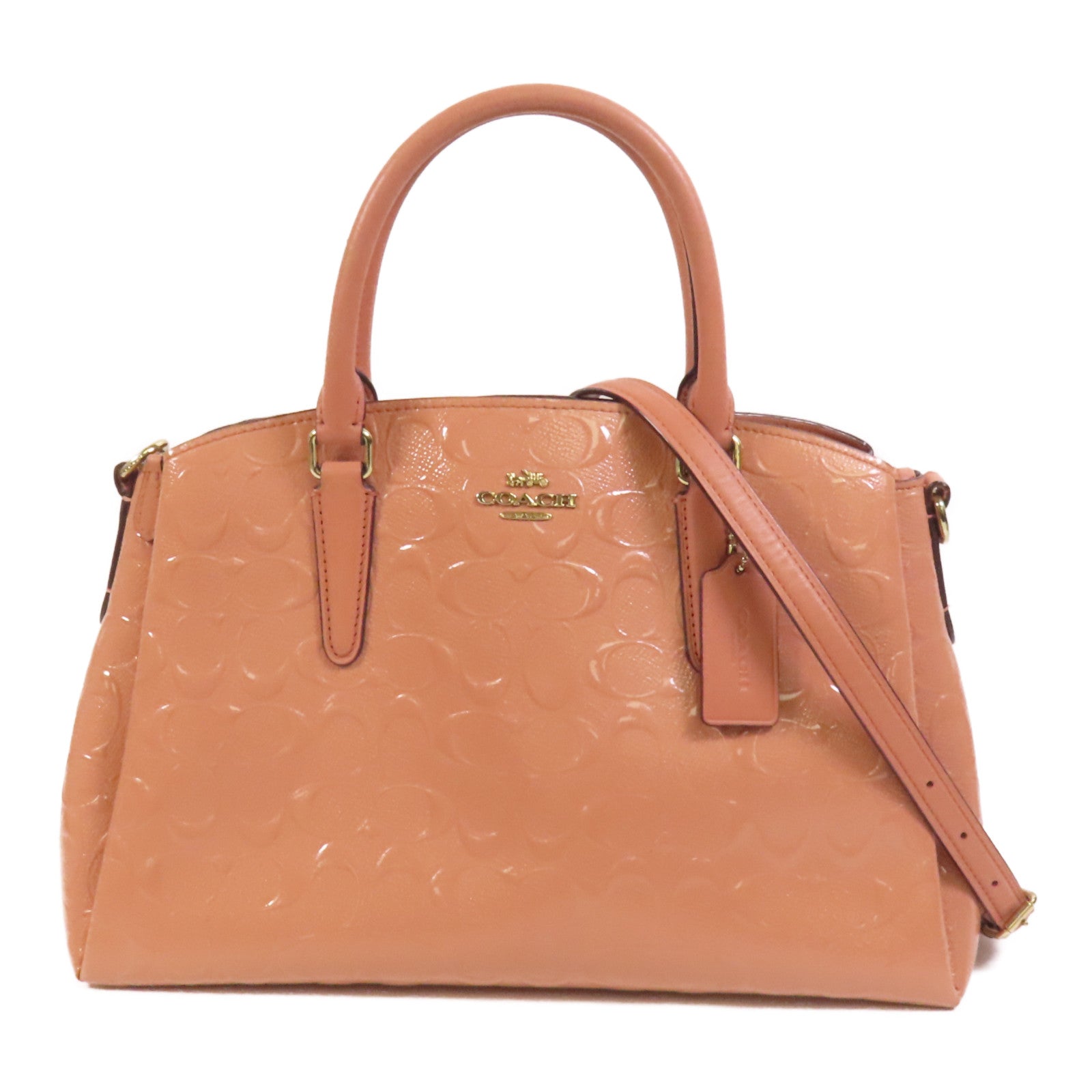 COACH 【激減優惠】漆皮皮革2way Chain Shoulder Bag金扣手挽肩背兩用袋