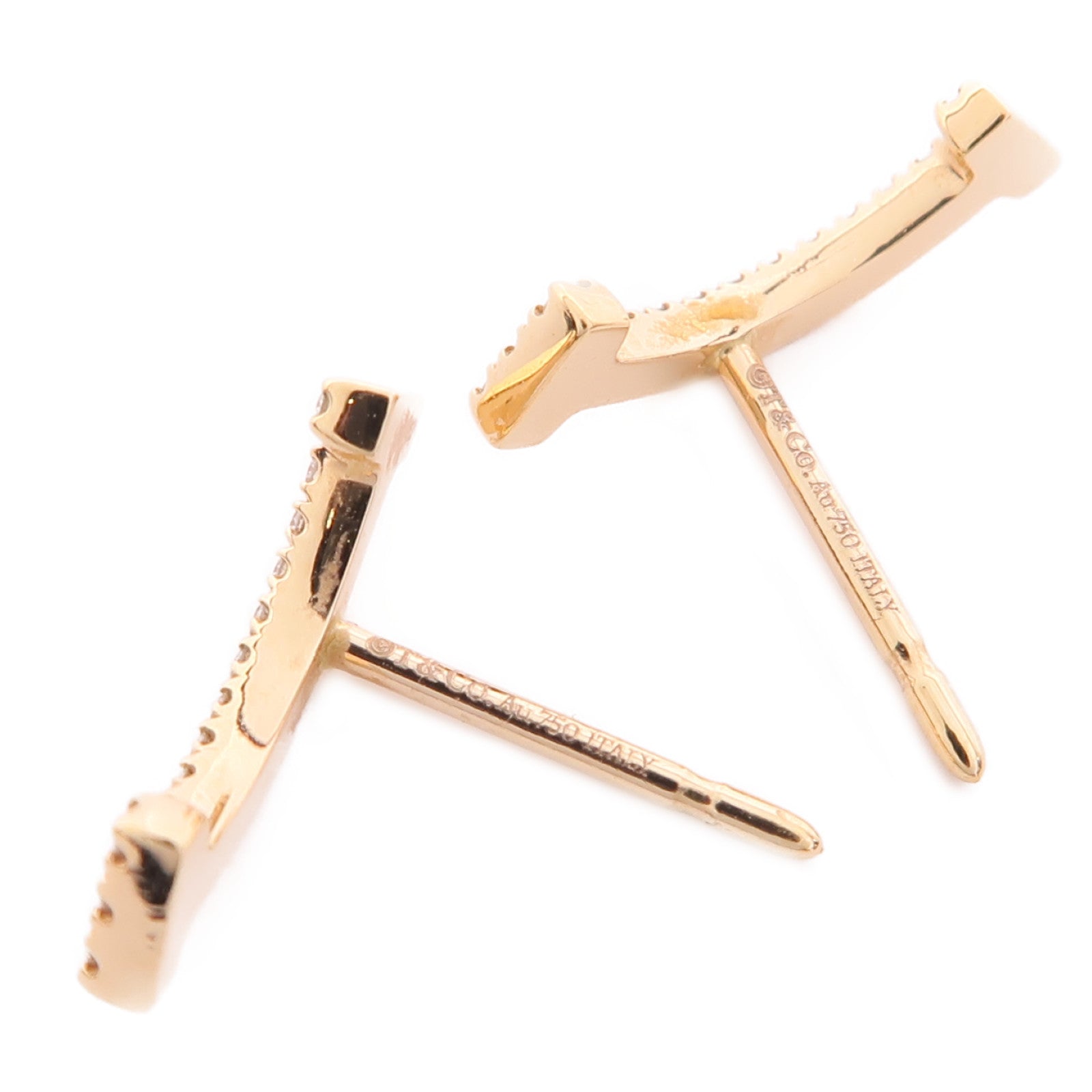 TIFFANY＆CO 18K玫瑰金Mini T Smile Diamond Earrings鑽石耳環