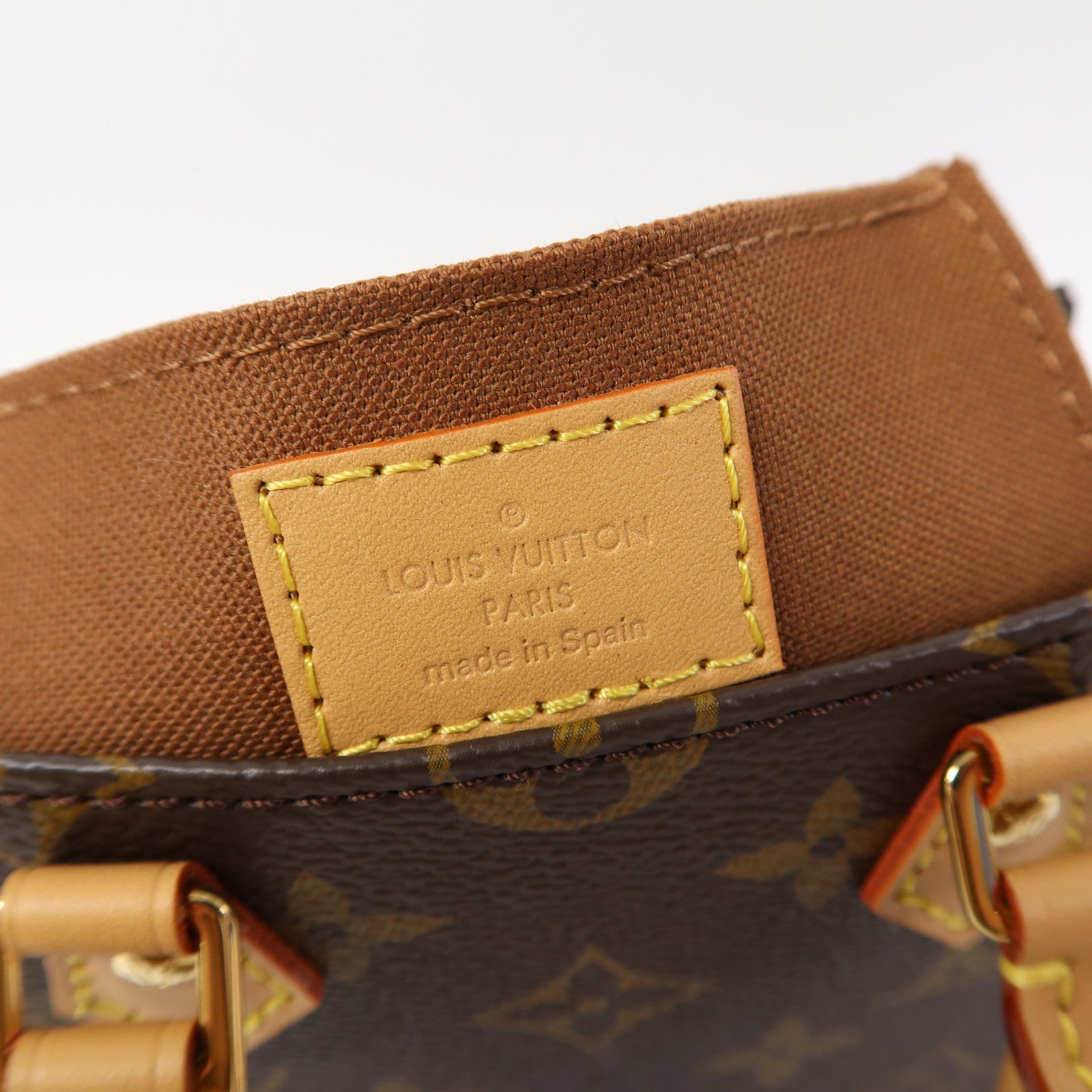 LOUIS VUITTON 【激減優惠】Monogram Petit Sac Plat金扣手挽肩背兩用袋啡色