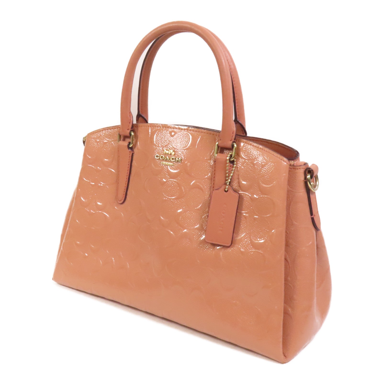 COACH 【激減優惠】漆皮皮革2way Chain Shoulder Bag金扣手挽肩背兩用袋