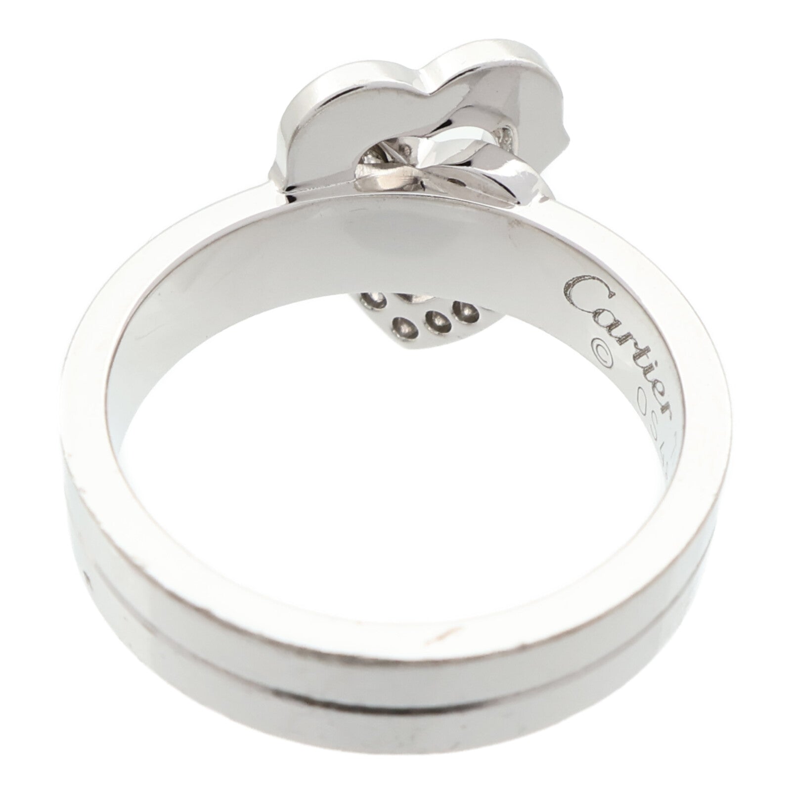 CARTIER 18K白金Double Heart Ring戒指Cartier #53