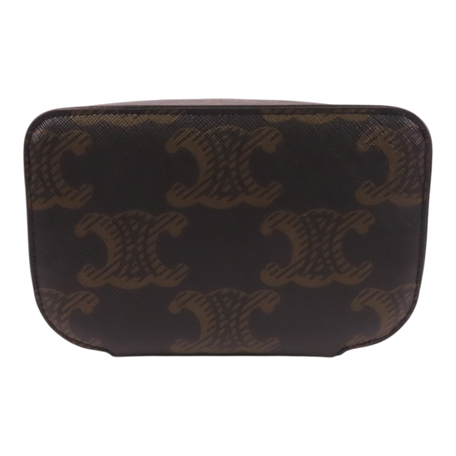 CELINE 塗層帆布Boite In Triomphe銀扣肩背袋