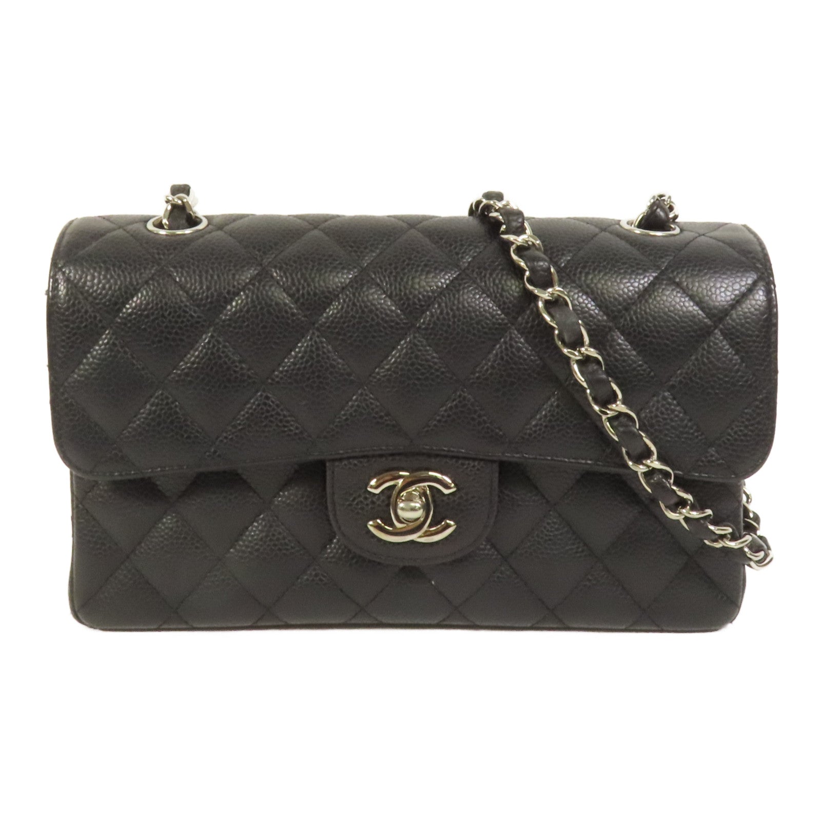 CHANEL 牛皮皮革Classic 23銀扣鏈帶肩背袋