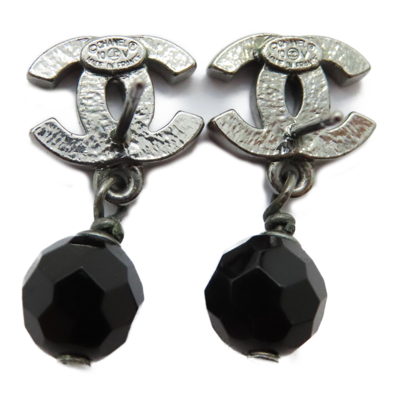 CHANEL 金屬Earrings黑石耳環