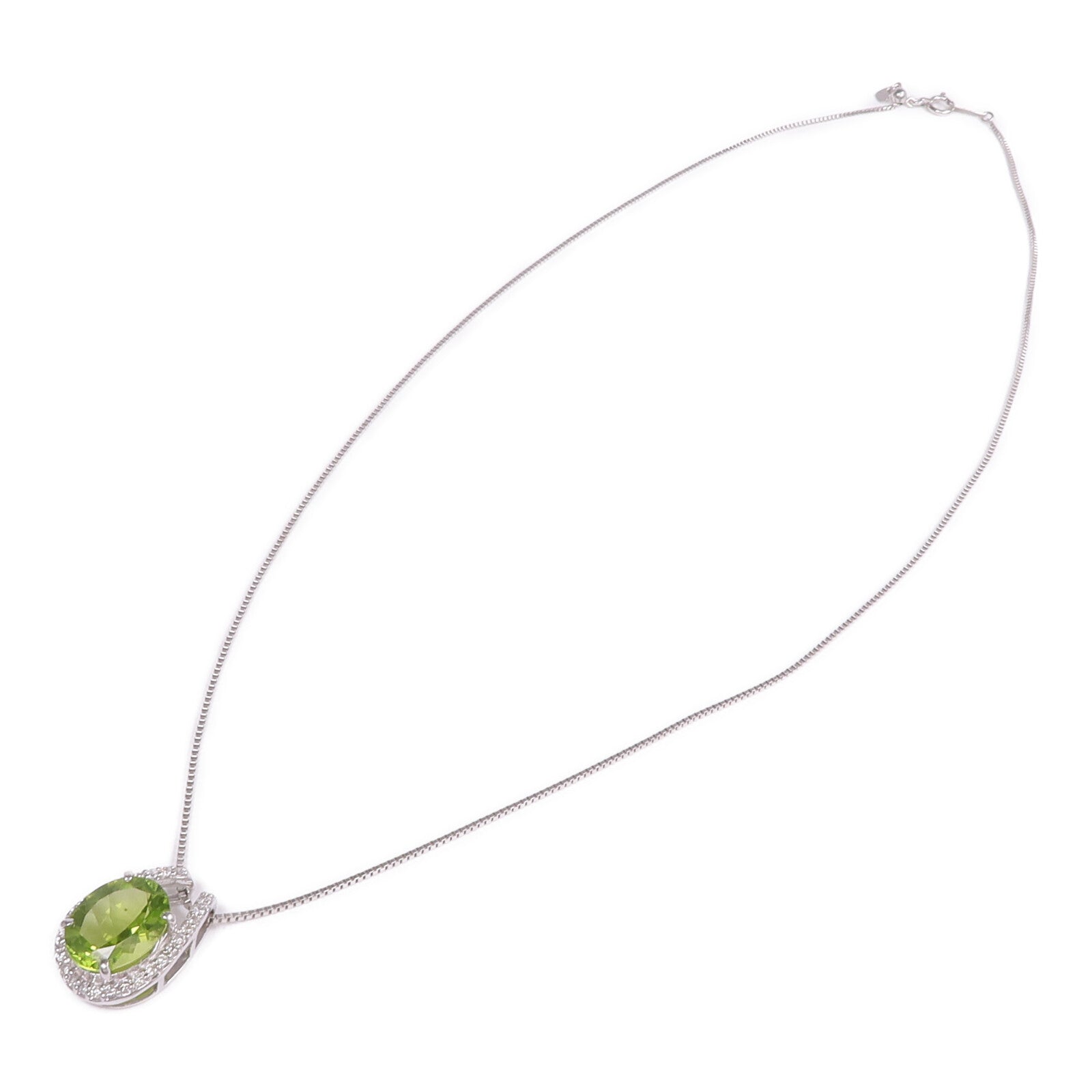 JEWELRY 18K白金Peridot Diamond Necklace橄欖石/鑽石項鍊
