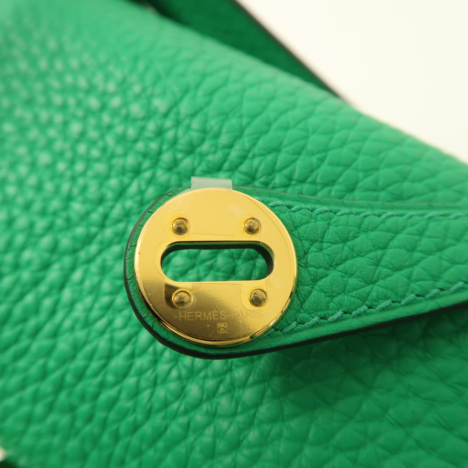 HERMES Clemence皮革Mini Lindy金扣手挽肩背兩用袋Menthe