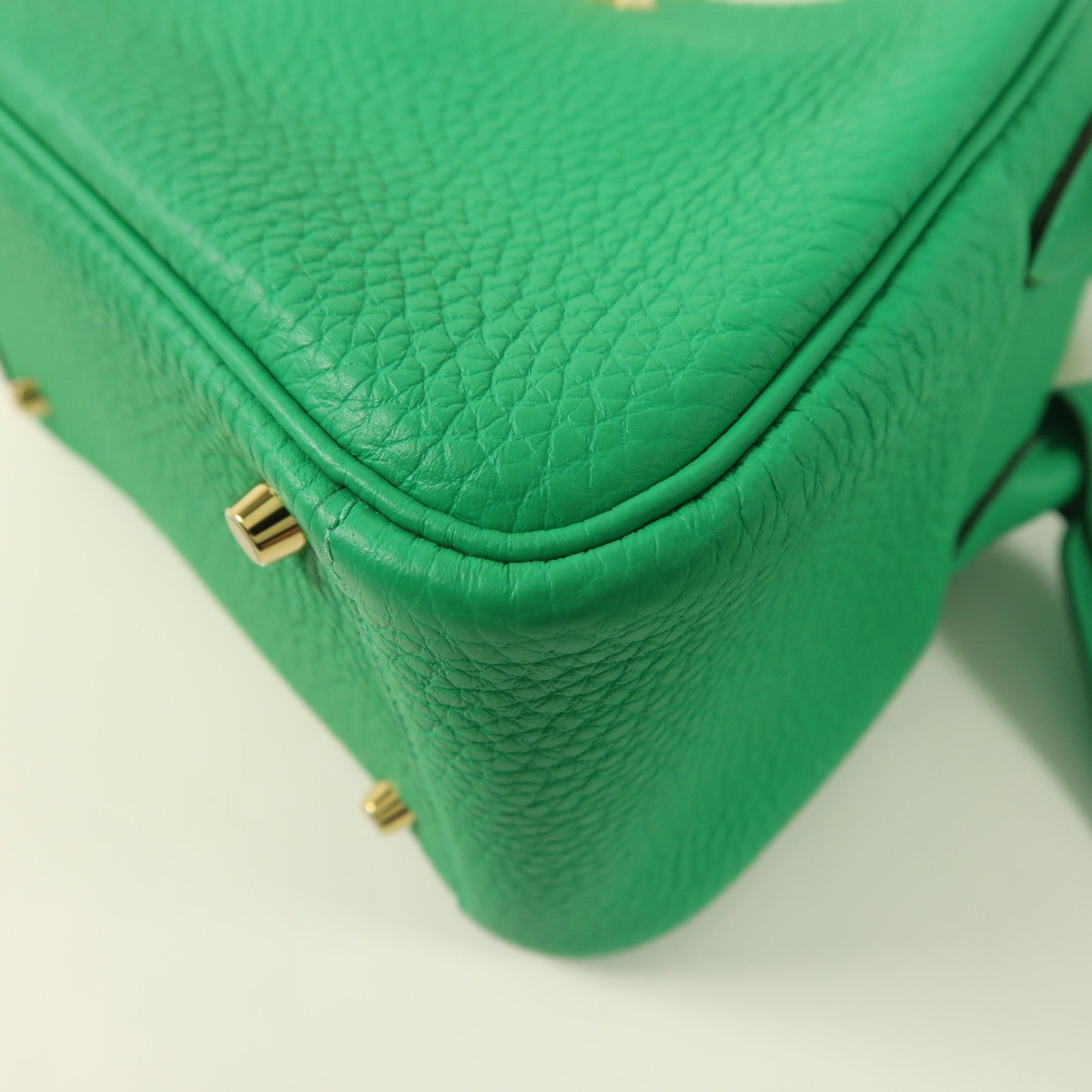 HERMES Clemence皮革Mini Lindy金扣手挽肩背兩用袋Menthe
