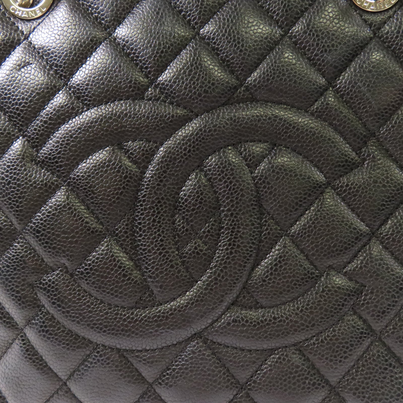 CHANEL 牛皮皮革GST Grand Shopping Tote Bag銀扣鏈帶肩背袋/手挽袋