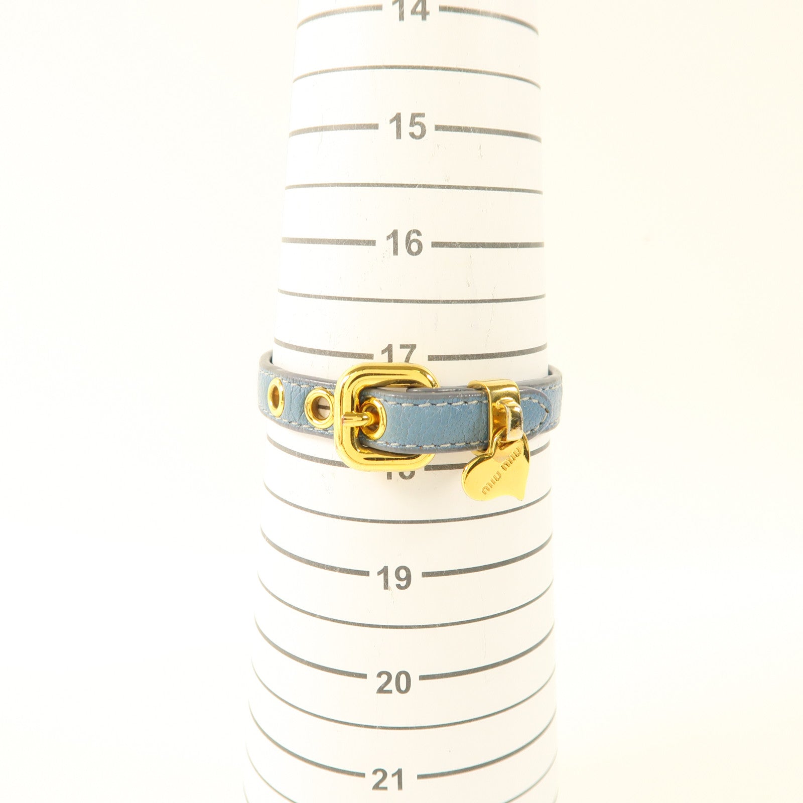 MIU MIU GHW Bracelet Leather Blue