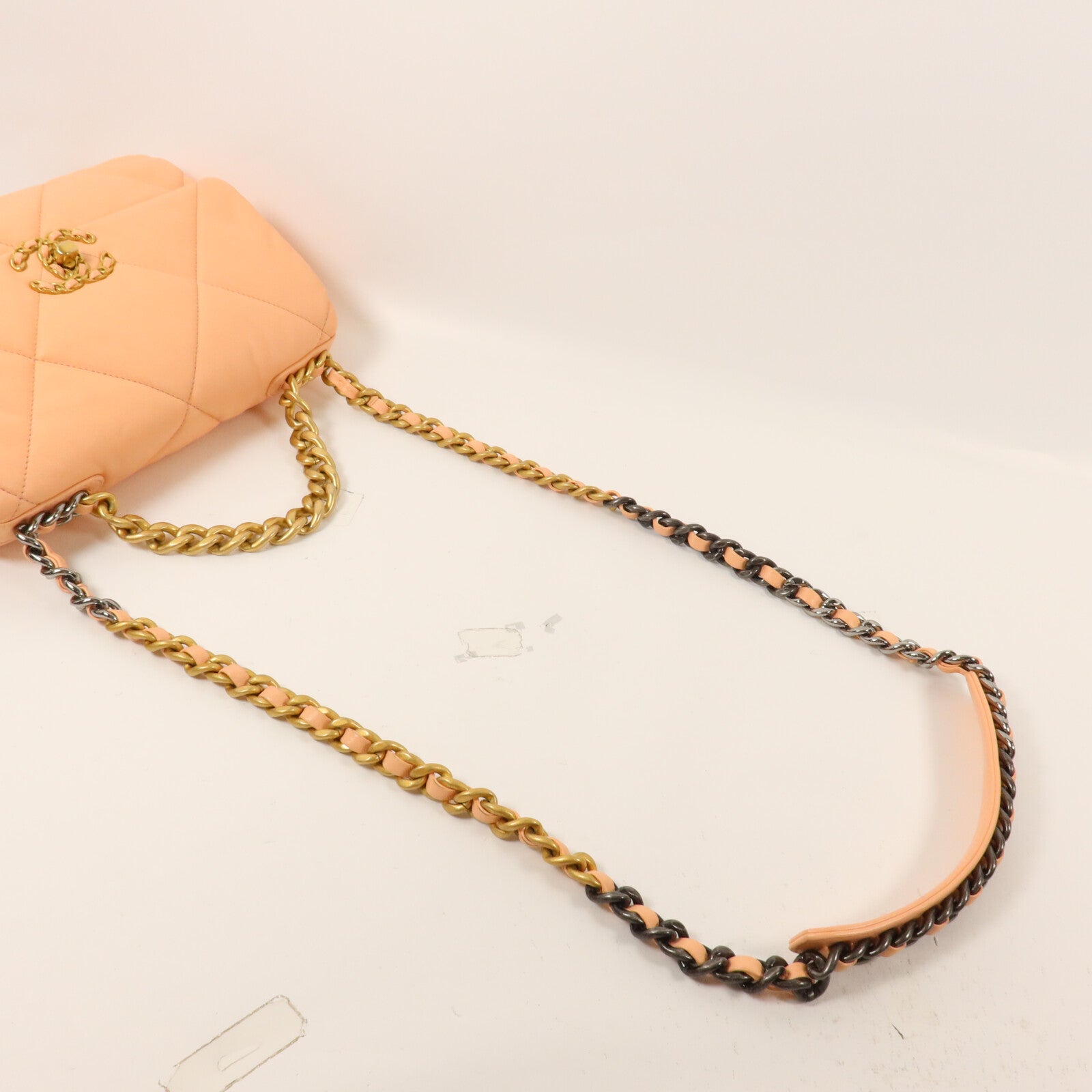 CHANEL 羊皮皮革C19 Small鏈帶手挽肩背兩用袋