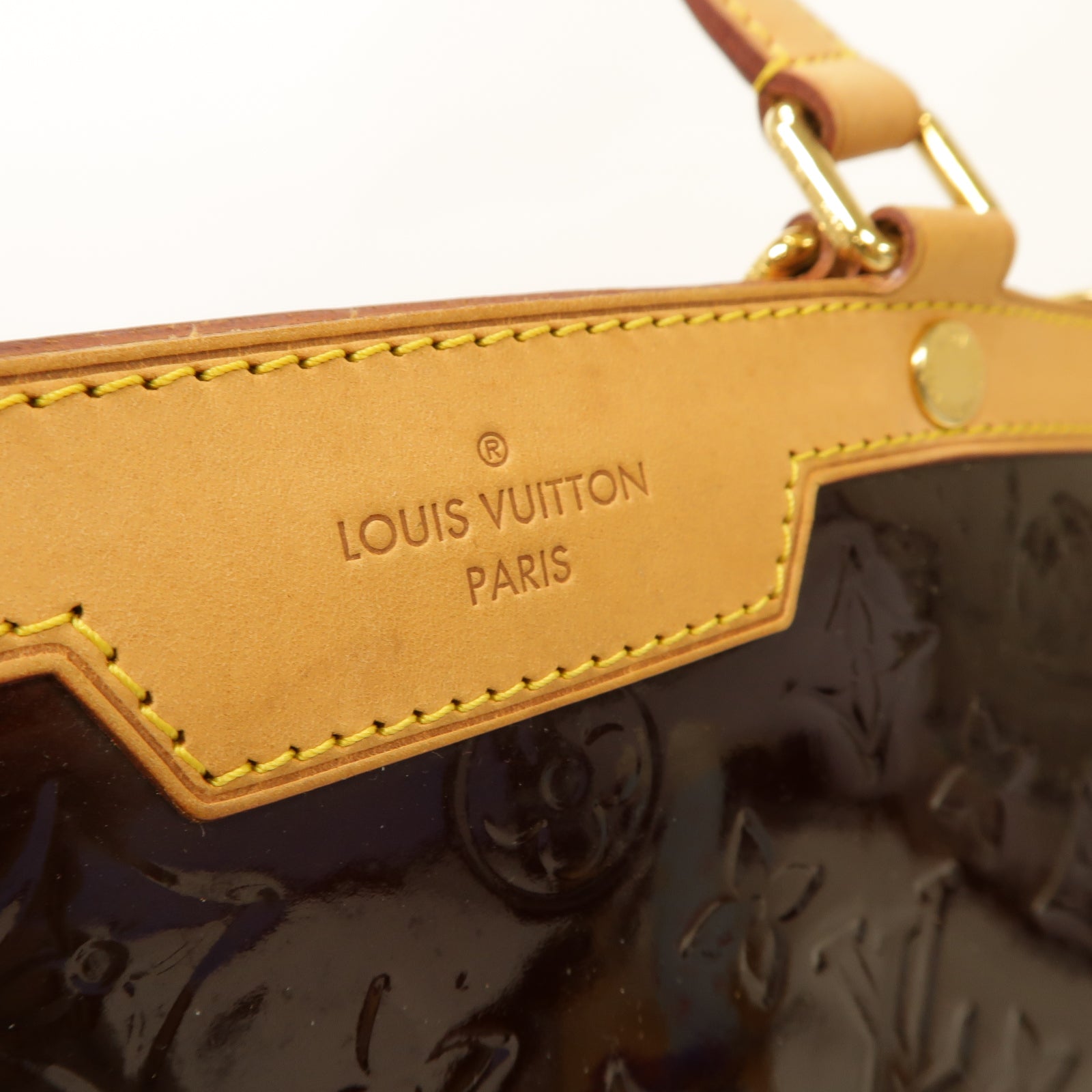 LOUIS VUITTON 【激減優惠】Vernis Brea GM金扣手挽肩背兩用袋酒紅色