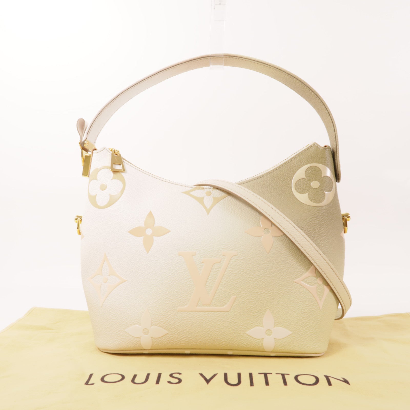 LOUIS VUITTON Monogram Empreinte Marshmallow PM金扣手挽肩背兩用袋