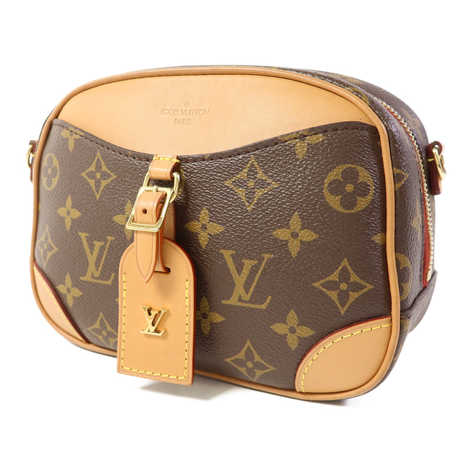 LOUIS VUITTON Monogram Deauville Mini金扣肩背袋棕色