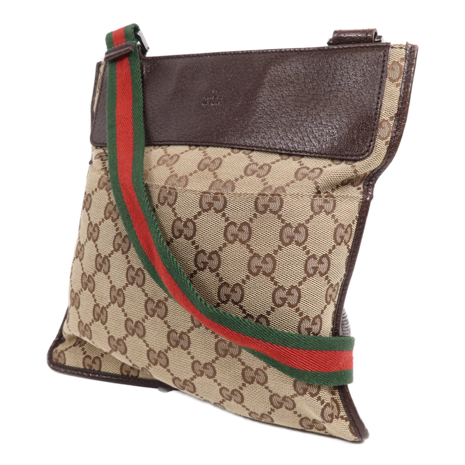GUCCI 帆布Cross Carry Bag銀扣肩背袋