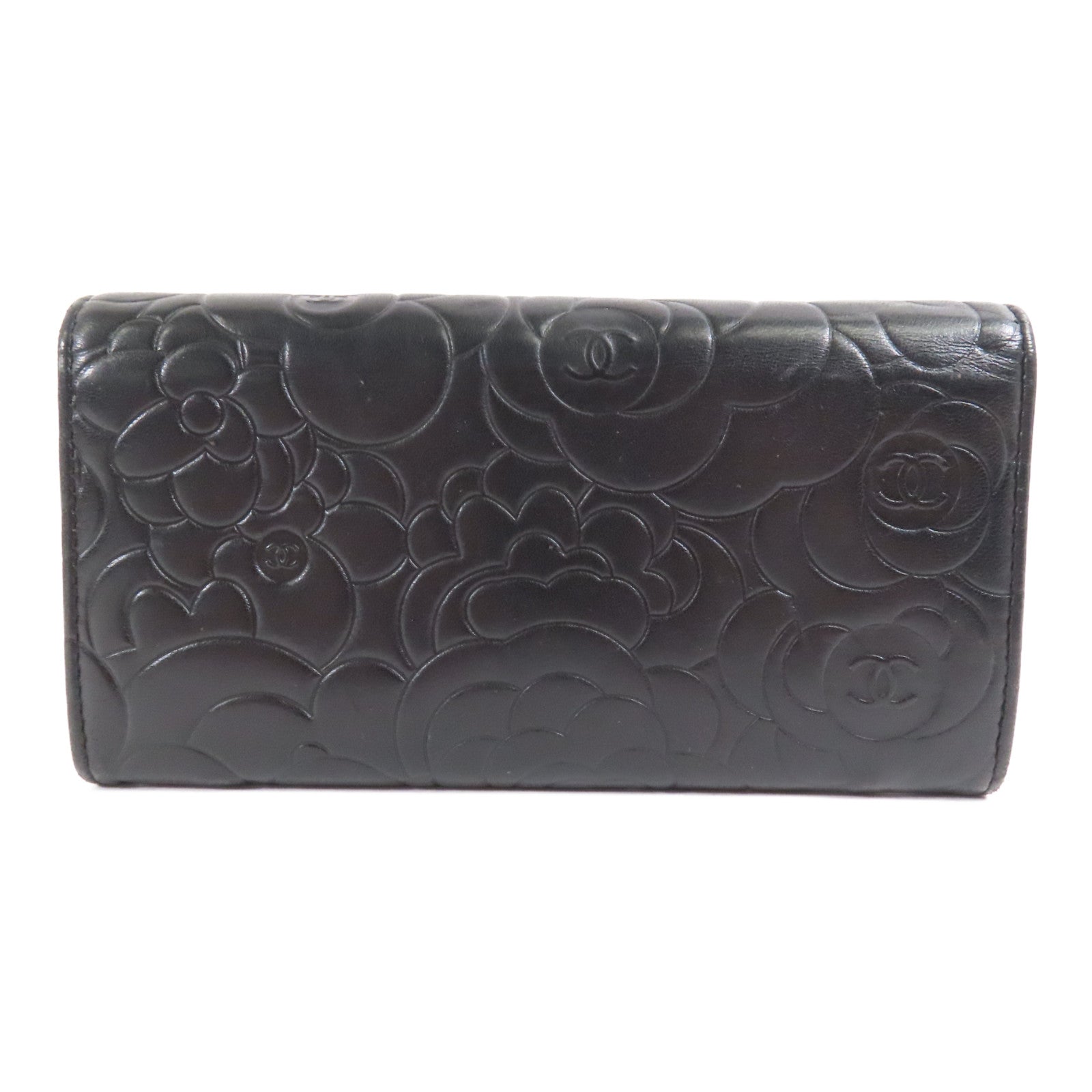 CHANEL 羊皮皮革銀扣Long Wallet長錢包