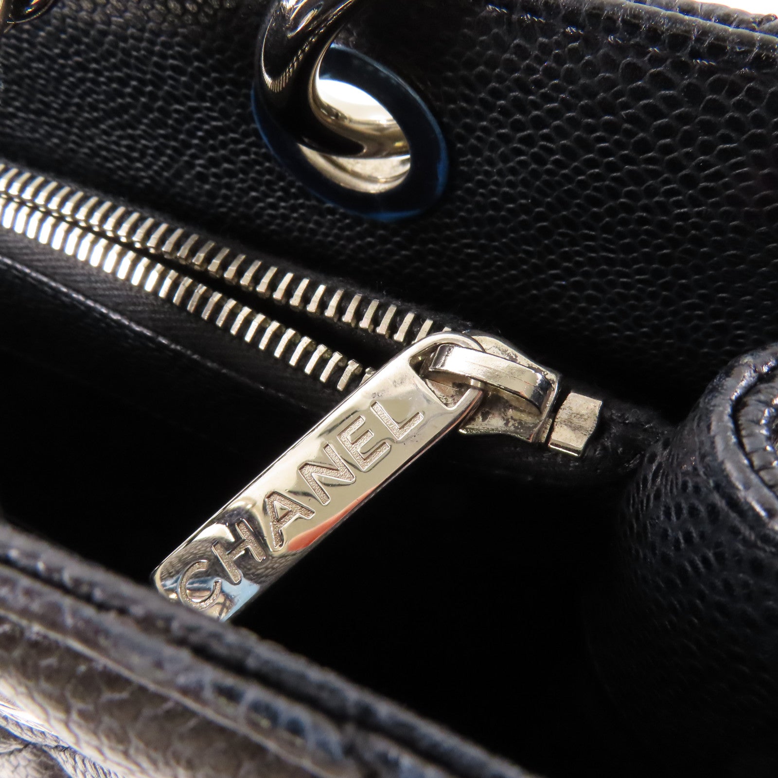 CHANEL 牛皮皮革GST Grand Shopping Tote Bag銀扣鏈帶肩背袋/手挽袋