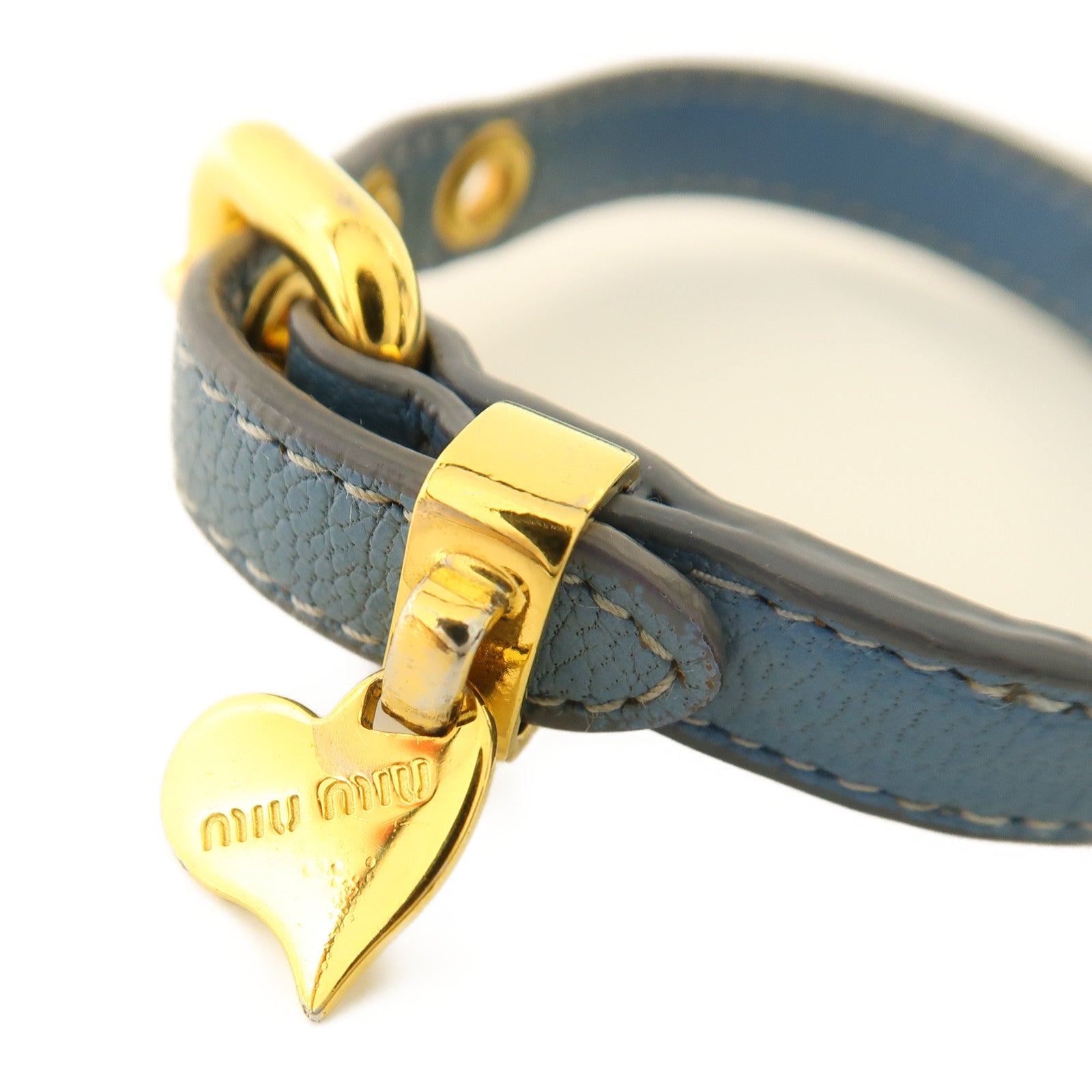 MIU MIU GHW Bracelet Leather Blue