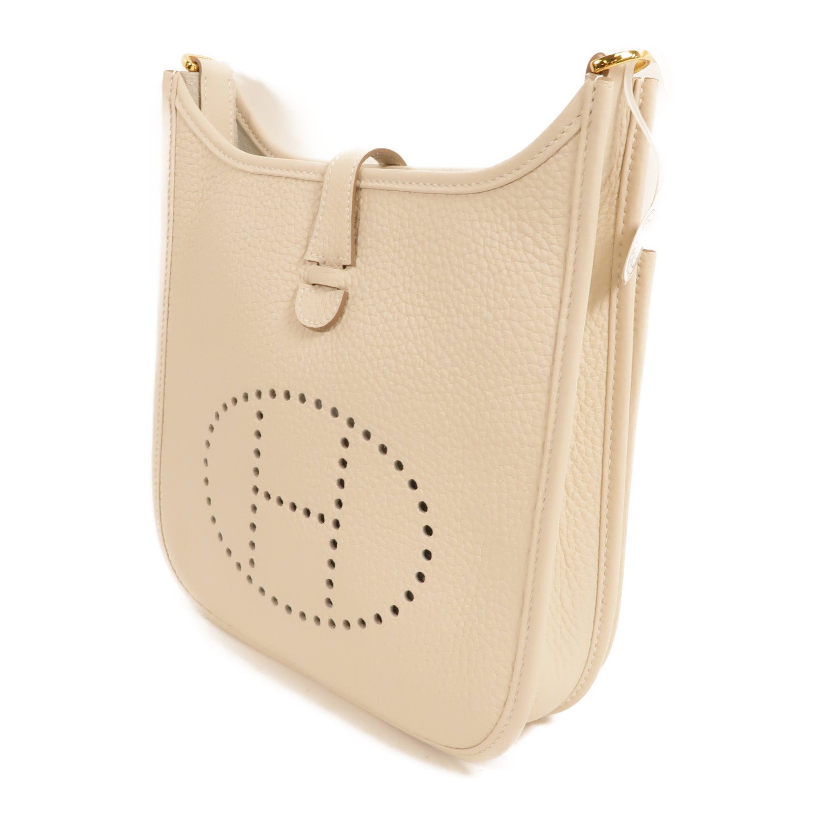 HERMES Clemence皮革Evelyne 23肩背袋Craie