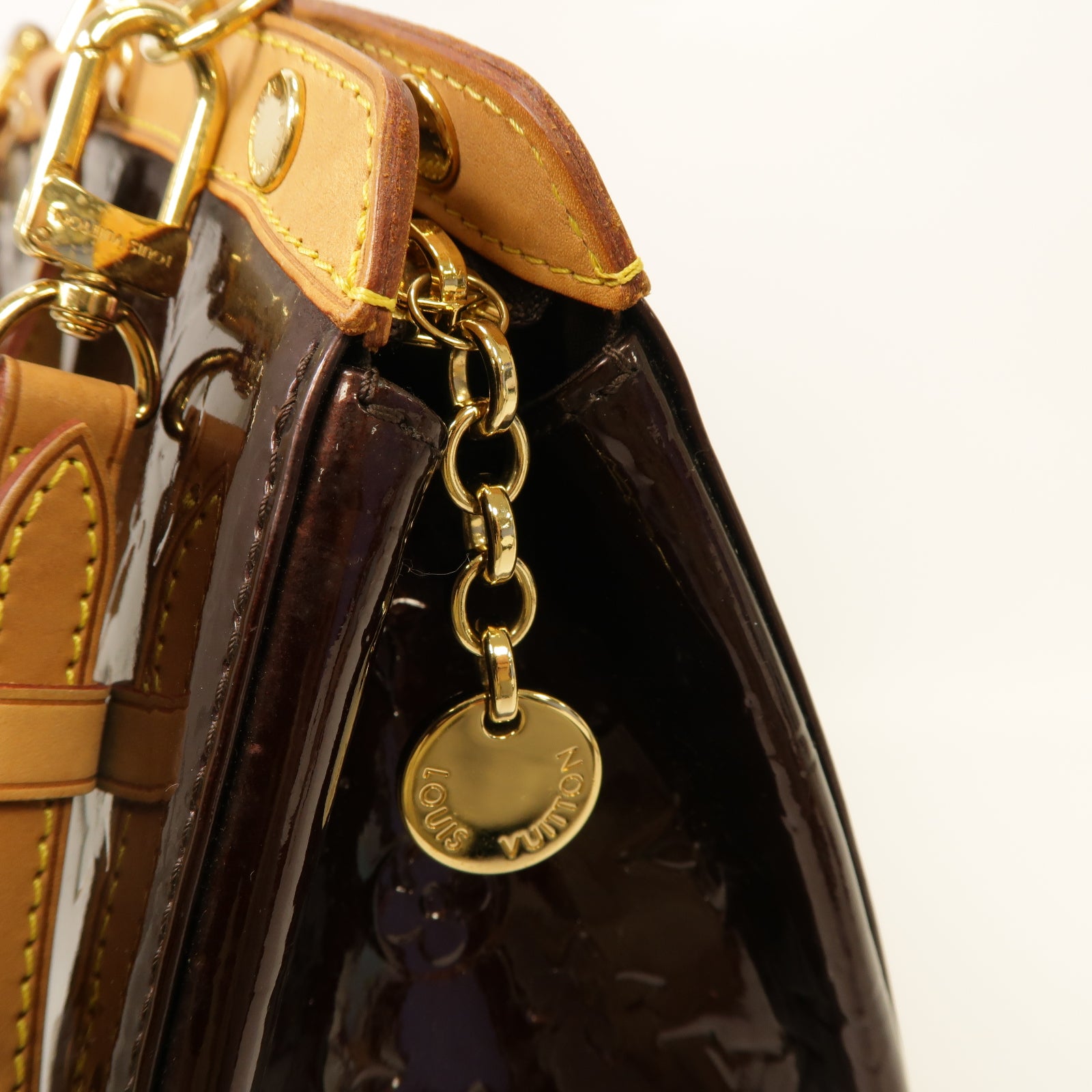 LOUIS VUITTON 【激減優惠】Vernis Brea GM金扣手挽肩背兩用袋酒紅色