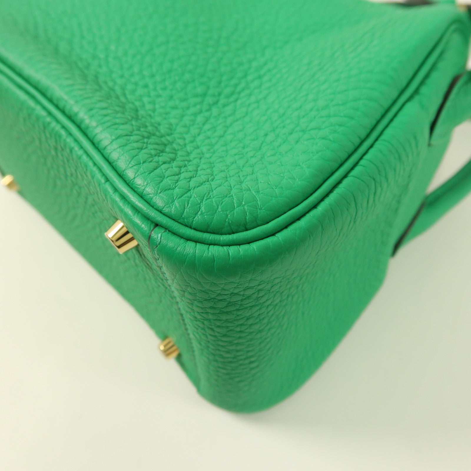HERMES Clemence皮革Mini Lindy金扣手挽肩背兩用袋Menthe