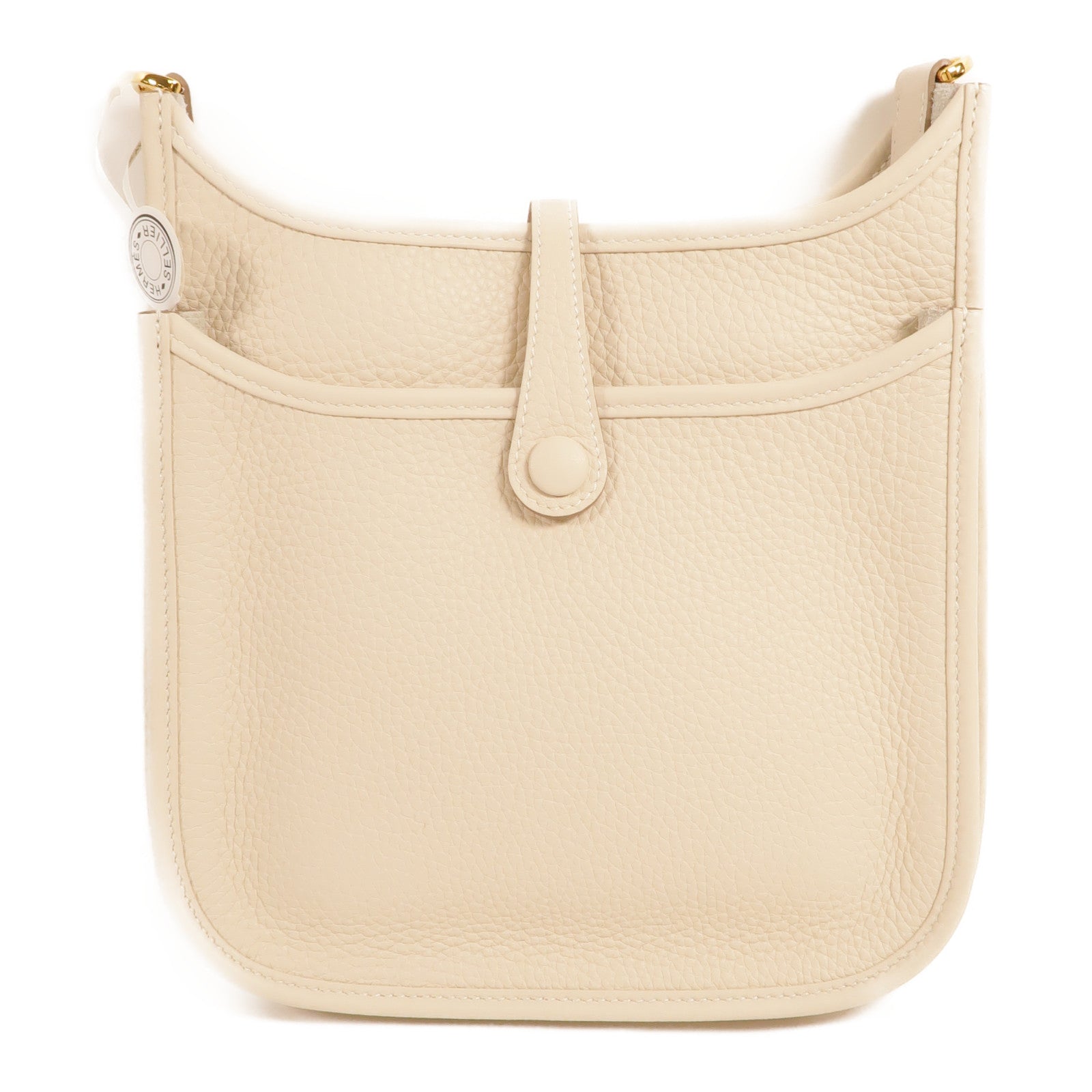 HERMES Clemence皮革Evelyne 23肩背袋Craie
