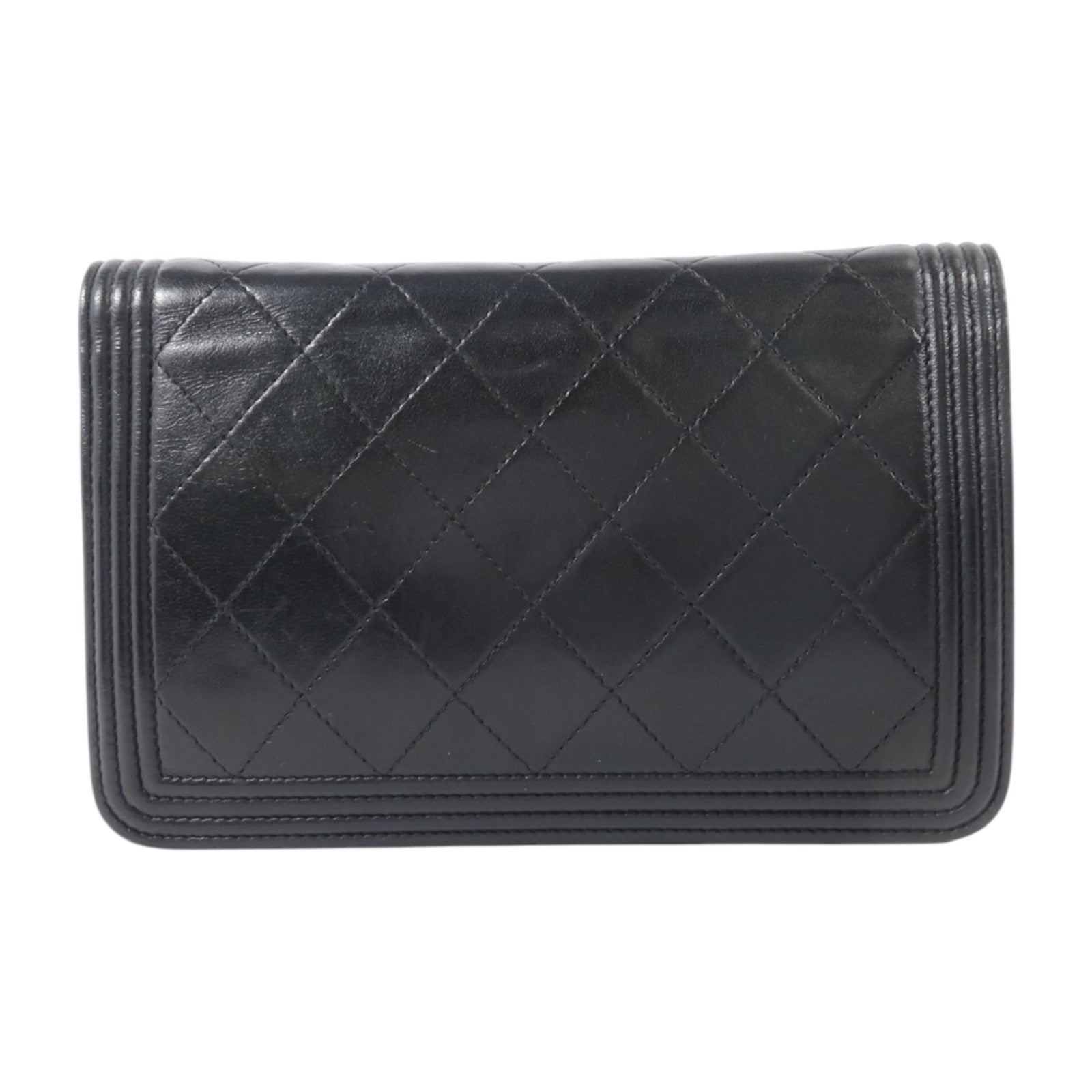 CHANEL 羊皮皮革Boy Chanel Wallet on Chain銀扣鏈帶肩背袋