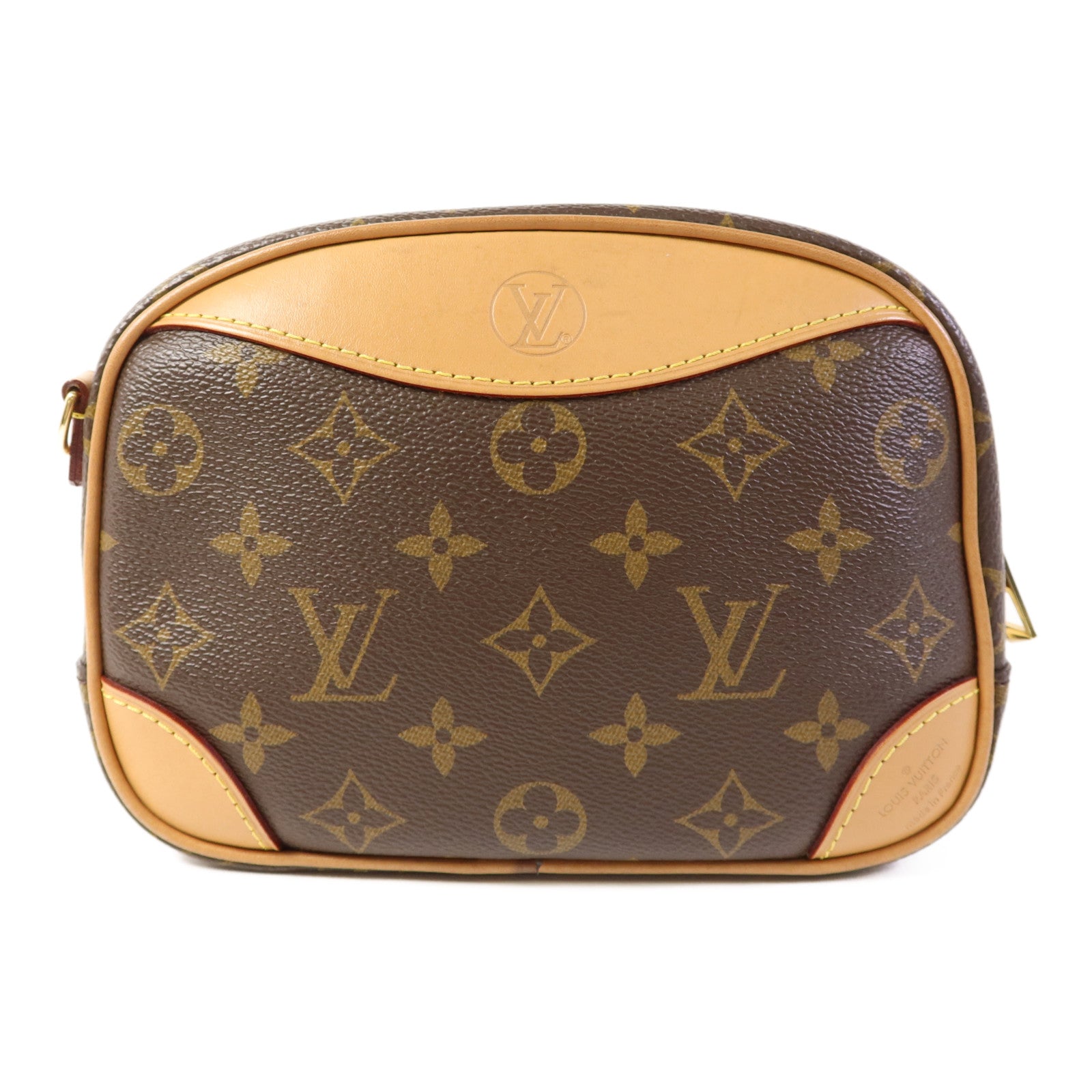 LOUIS VUITTON Monogram Deauville Mini金扣肩背袋棕色