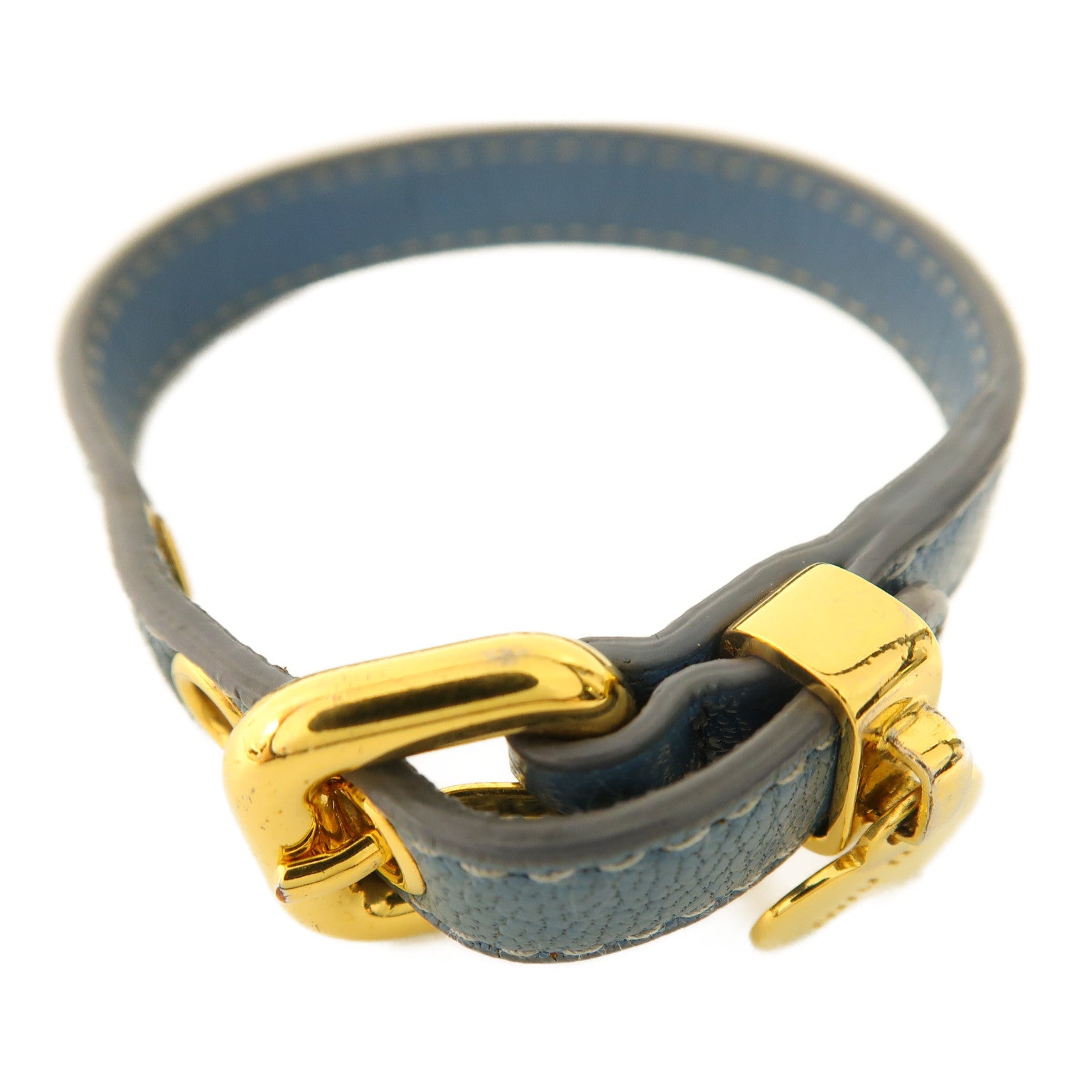 MIU MIU GHW Bracelet Leather Blue