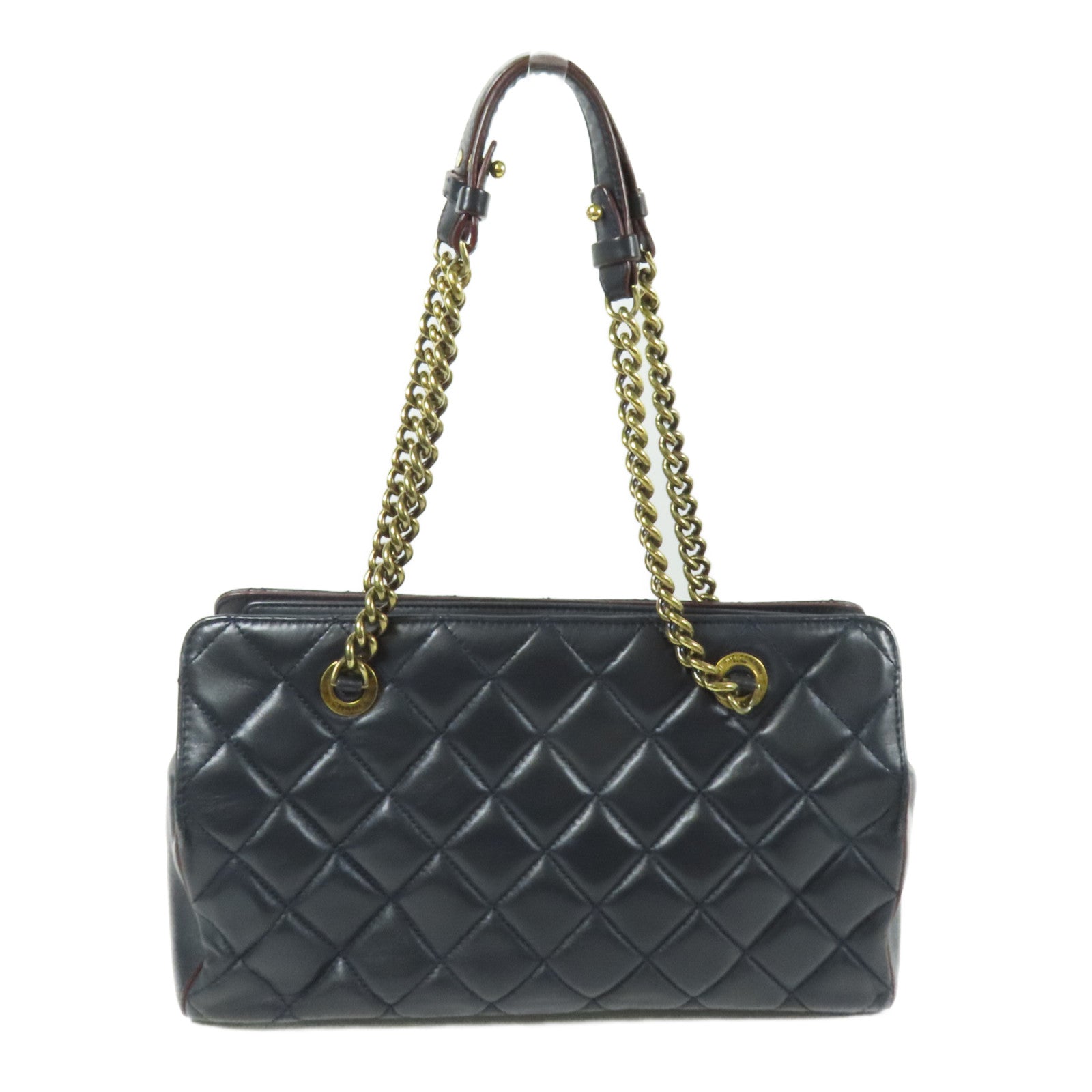 CHANEL 牛皮皮革Chain Shoulder金扣肩背袋