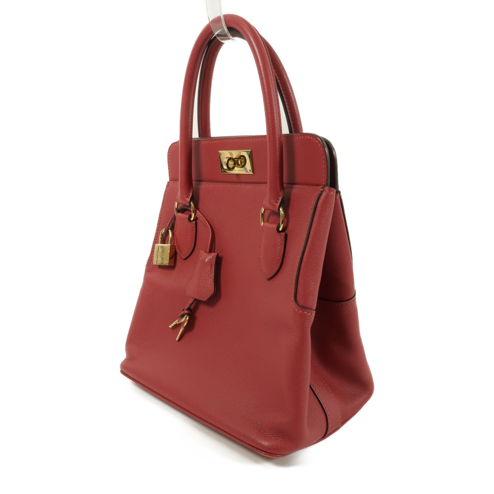 HERMES Evercolor皮革Toobox 20手挽袋Rouge Grenat