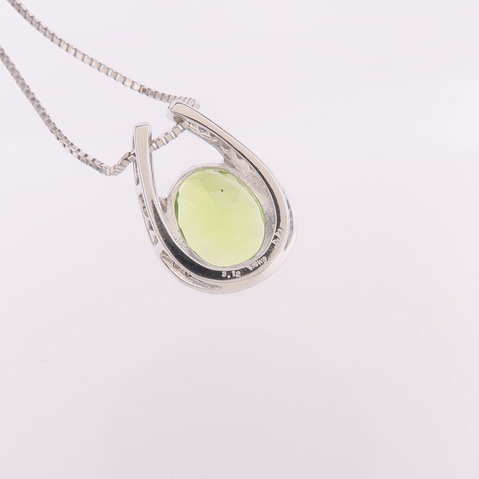 JEWELRY 18K白金Peridot Diamond Necklace橄欖石/鑽石項鍊