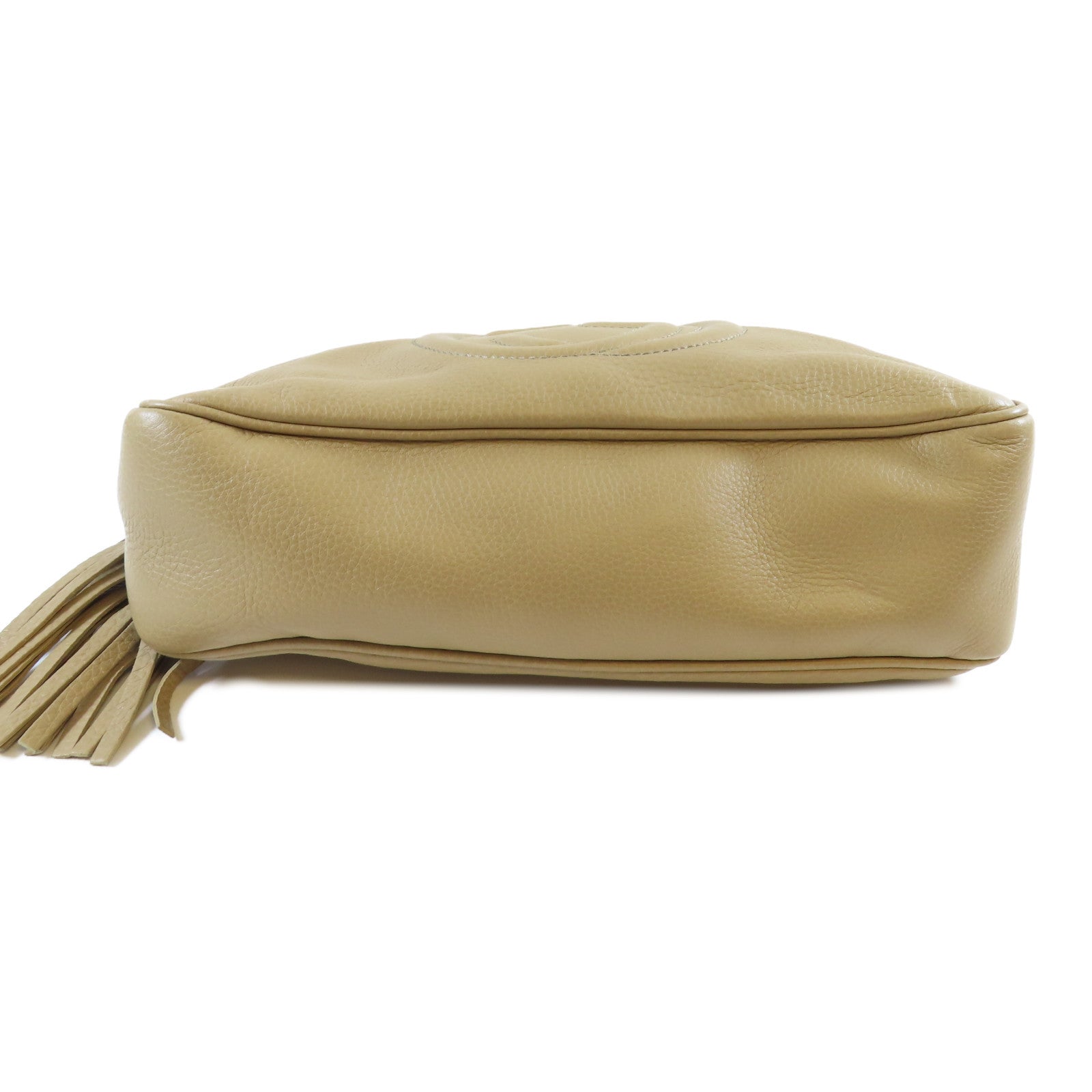 GUCCI 【激減優惠】牛皮皮革Soho Chain Shoulder Bag銀扣肩背袋米色