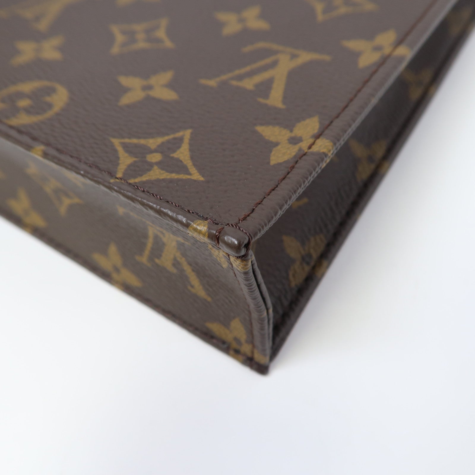 LOUIS VUITTON 【激減優惠】Monogram Petit Sac Plat金扣手挽肩背兩用袋啡色