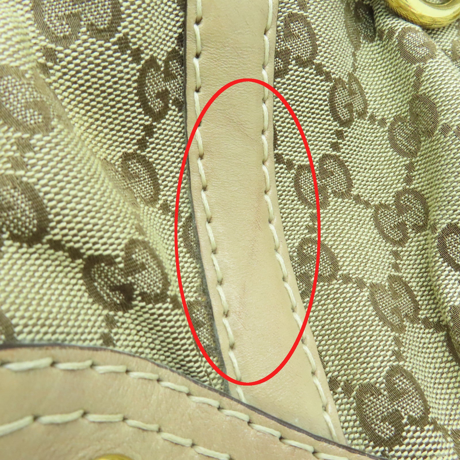 GUCCI Canvas Boston Bag Gold Buckle Boston Bag Beige