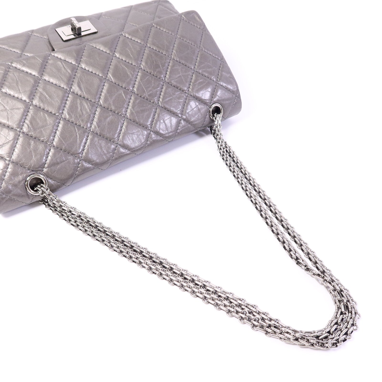 CHANEL 牛皮皮革2.55 Maxi鏈帶肩背袋