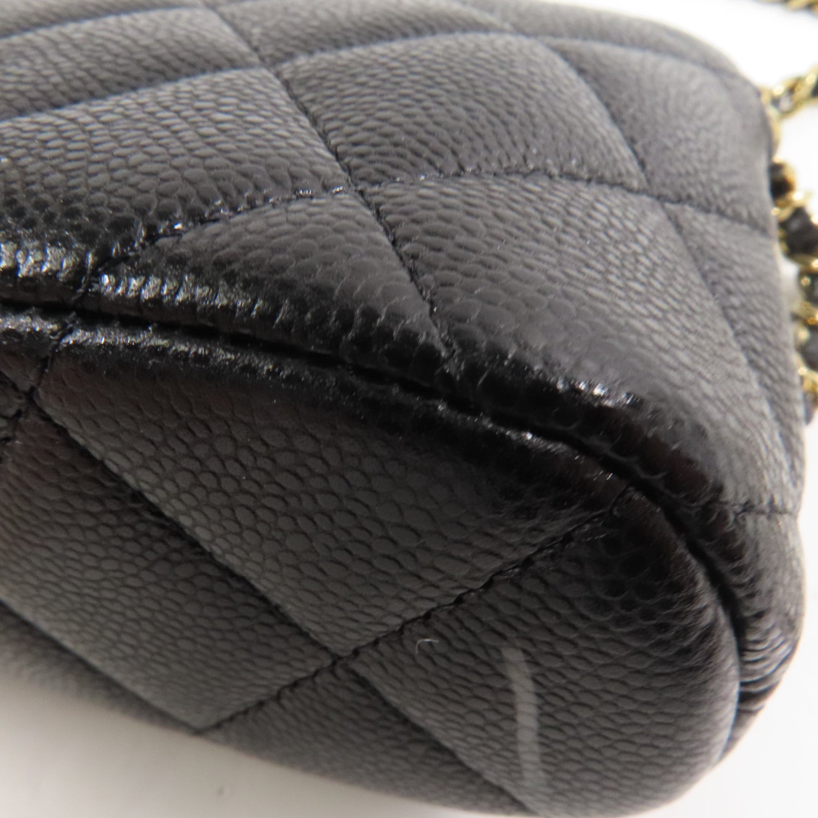 CHANEL 牛皮皮革Shoulder Bag金扣鏈帶肩背袋