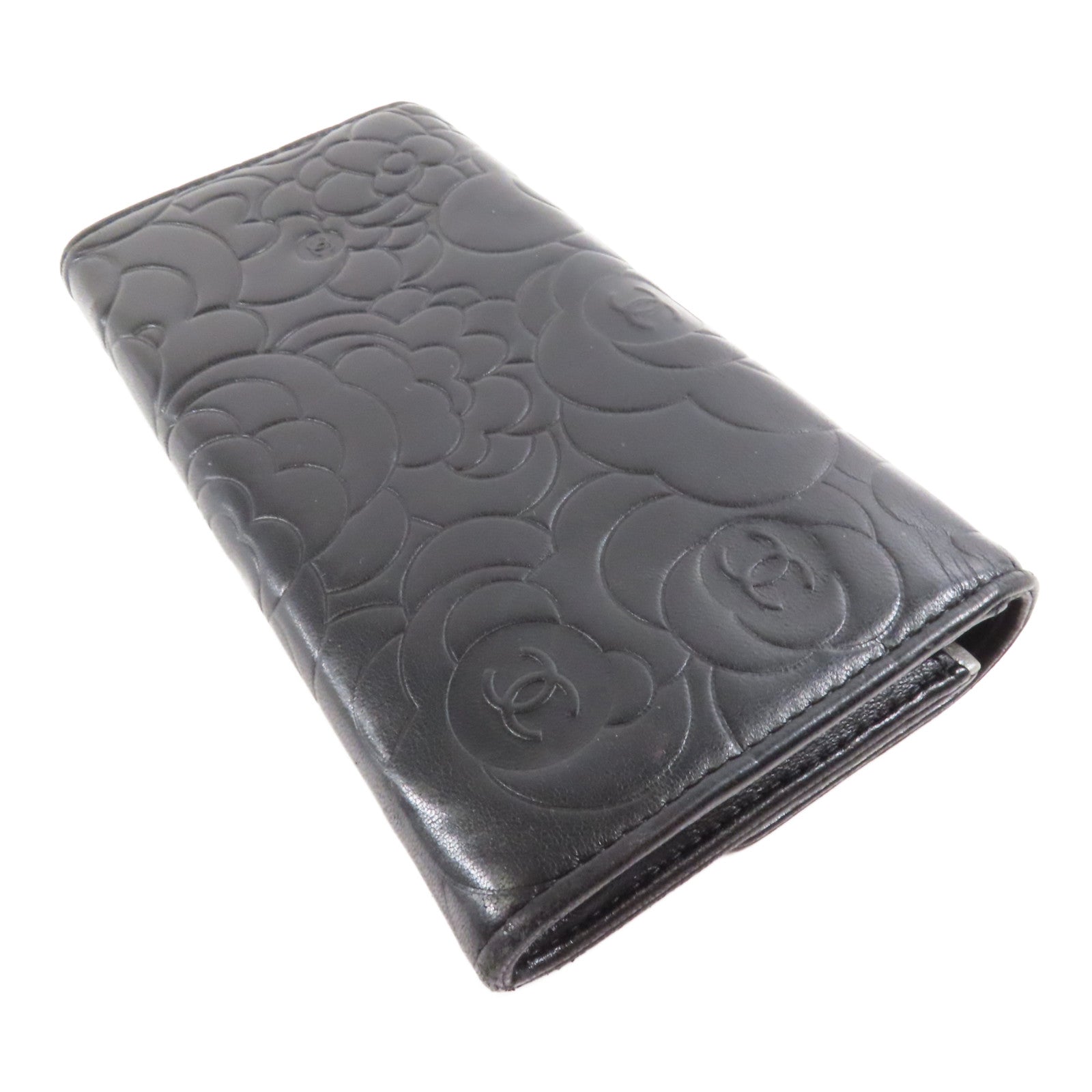 CHANEL 羊皮皮革銀扣Long Wallet長錢包
