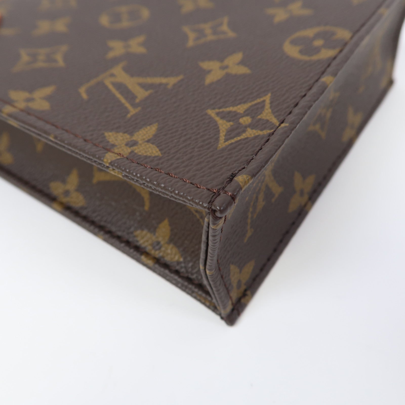LOUIS VUITTON 【激減優惠】Monogram Petit Sac Plat金扣手挽肩背兩用袋啡色