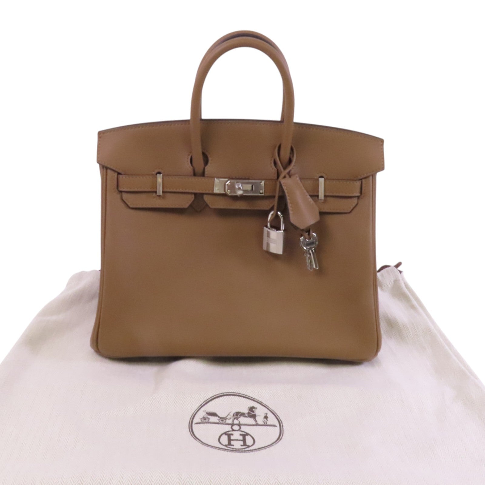 HERMES 【激減優惠】Swift皮革Birkin 25銀扣手挽袋