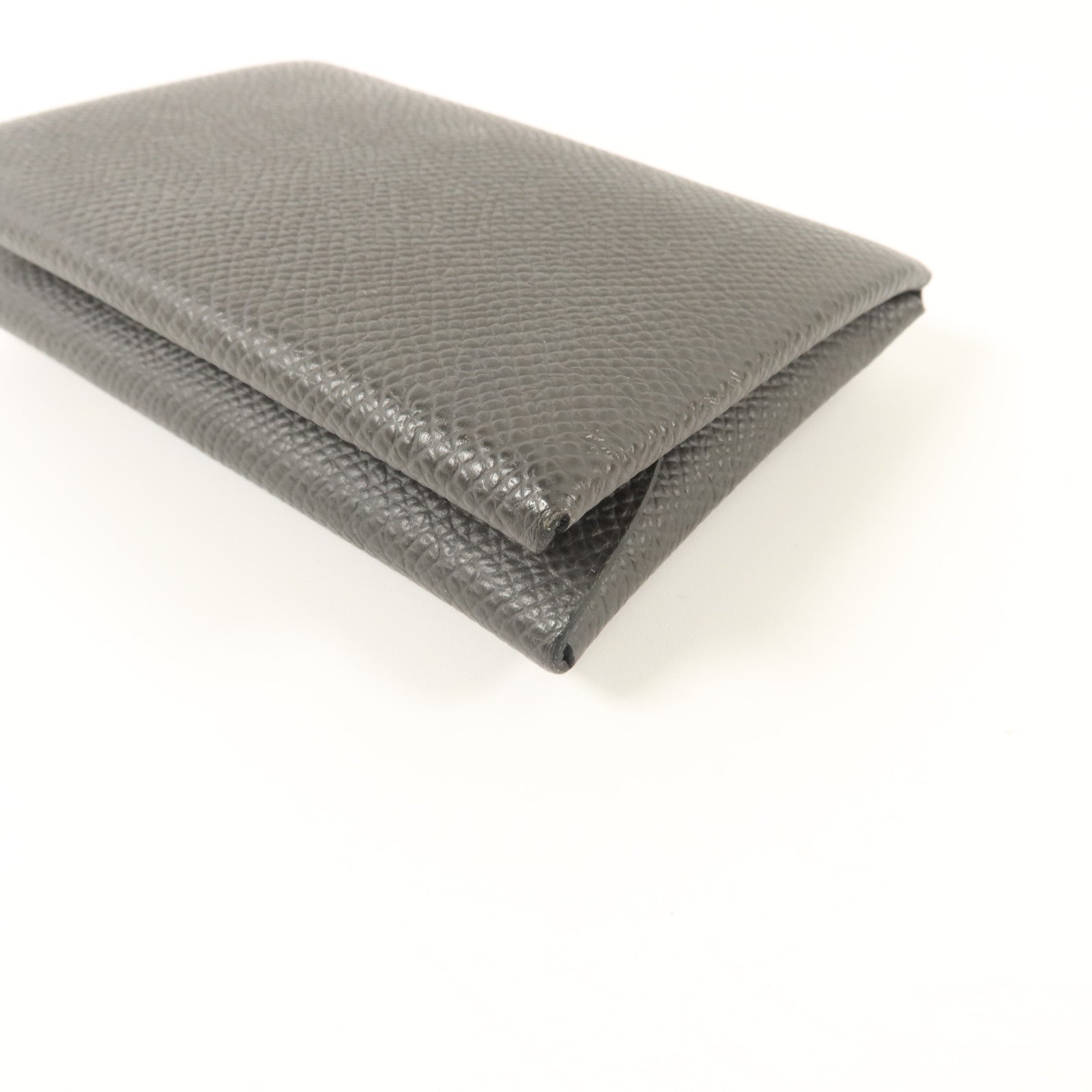 HERMES Epsom皮革Calvi Duo Compact Card Holder卡片套Graphite