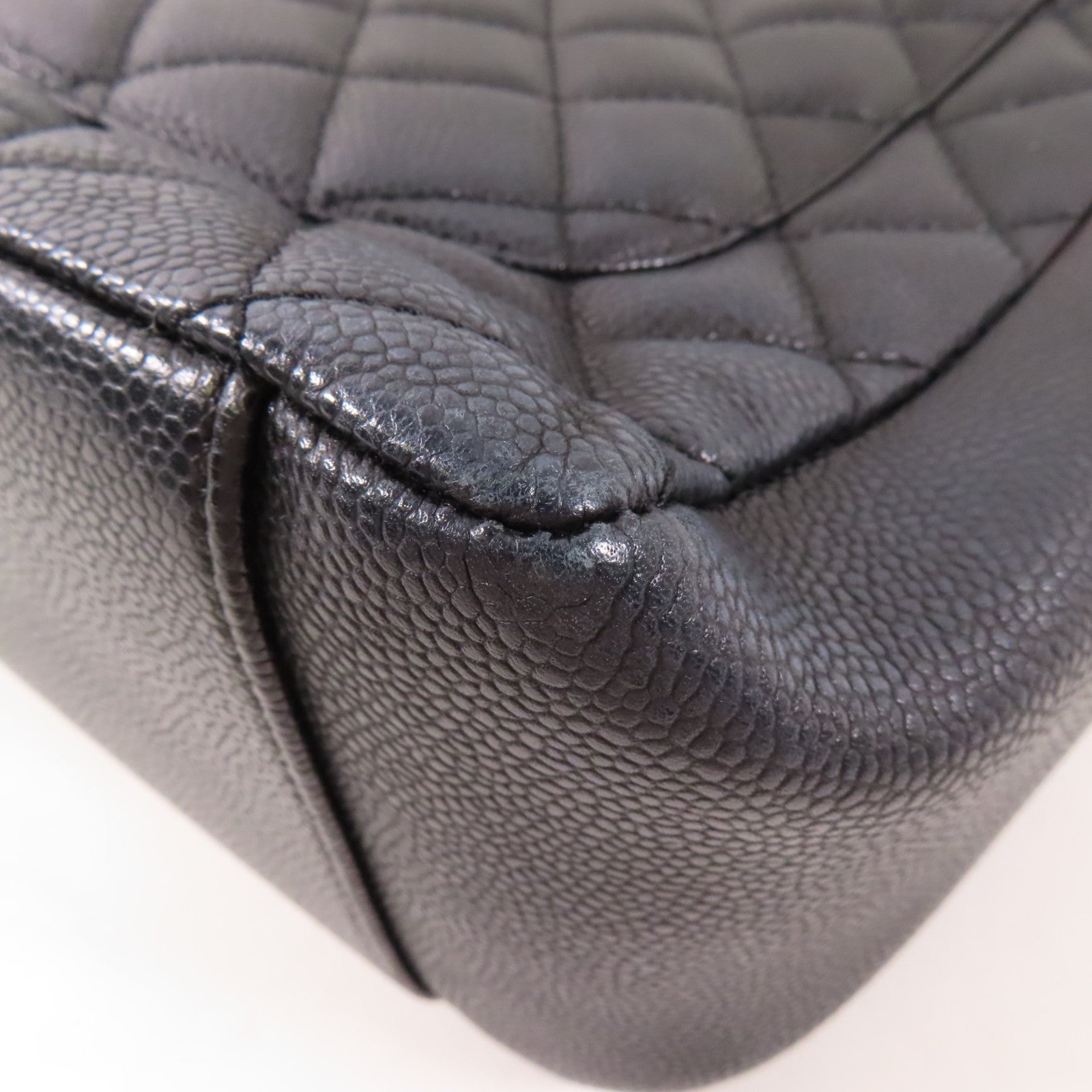 CHANEL 牛皮皮革GST Grand Shopping Tote Bag銀扣鏈帶肩背袋/手挽袋