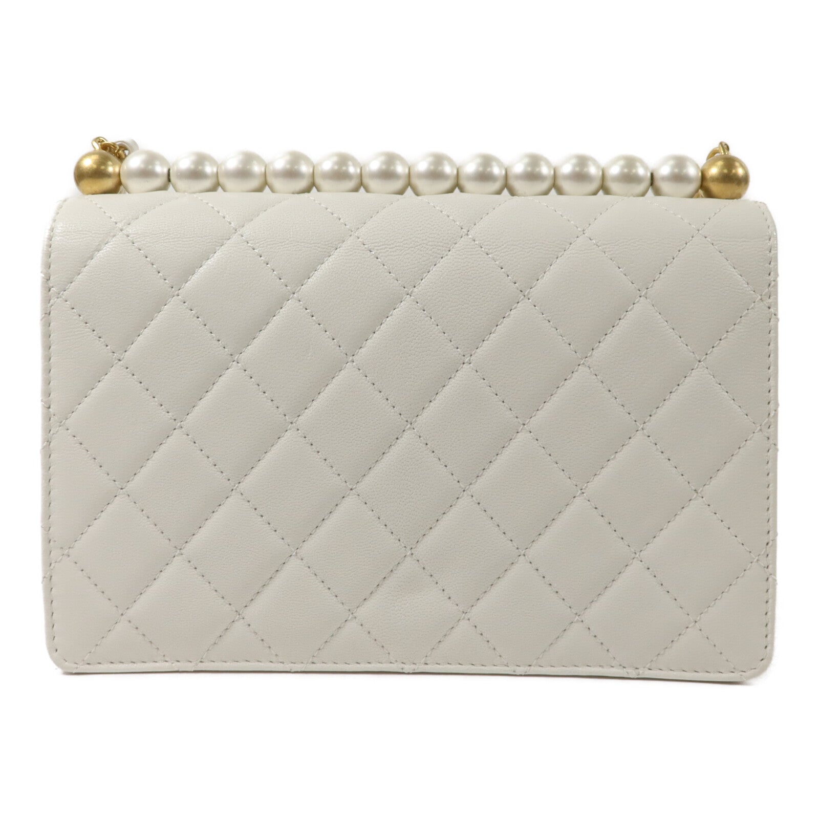 CHANEL 牛皮皮革Pearl Flap Bag鏈帶肩背袋