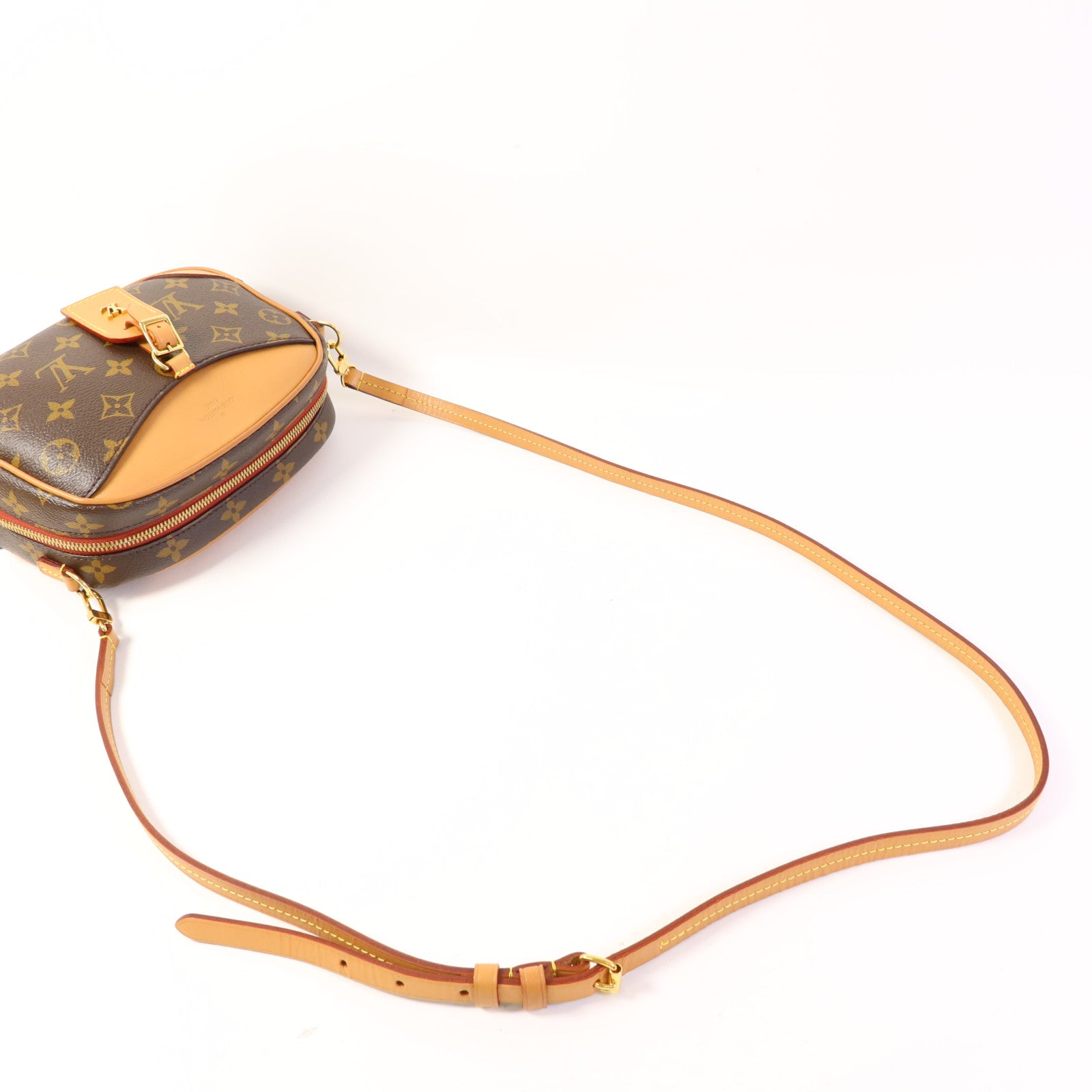 LOUIS VUITTON Monogram Deauville Mini金扣肩背袋棕色