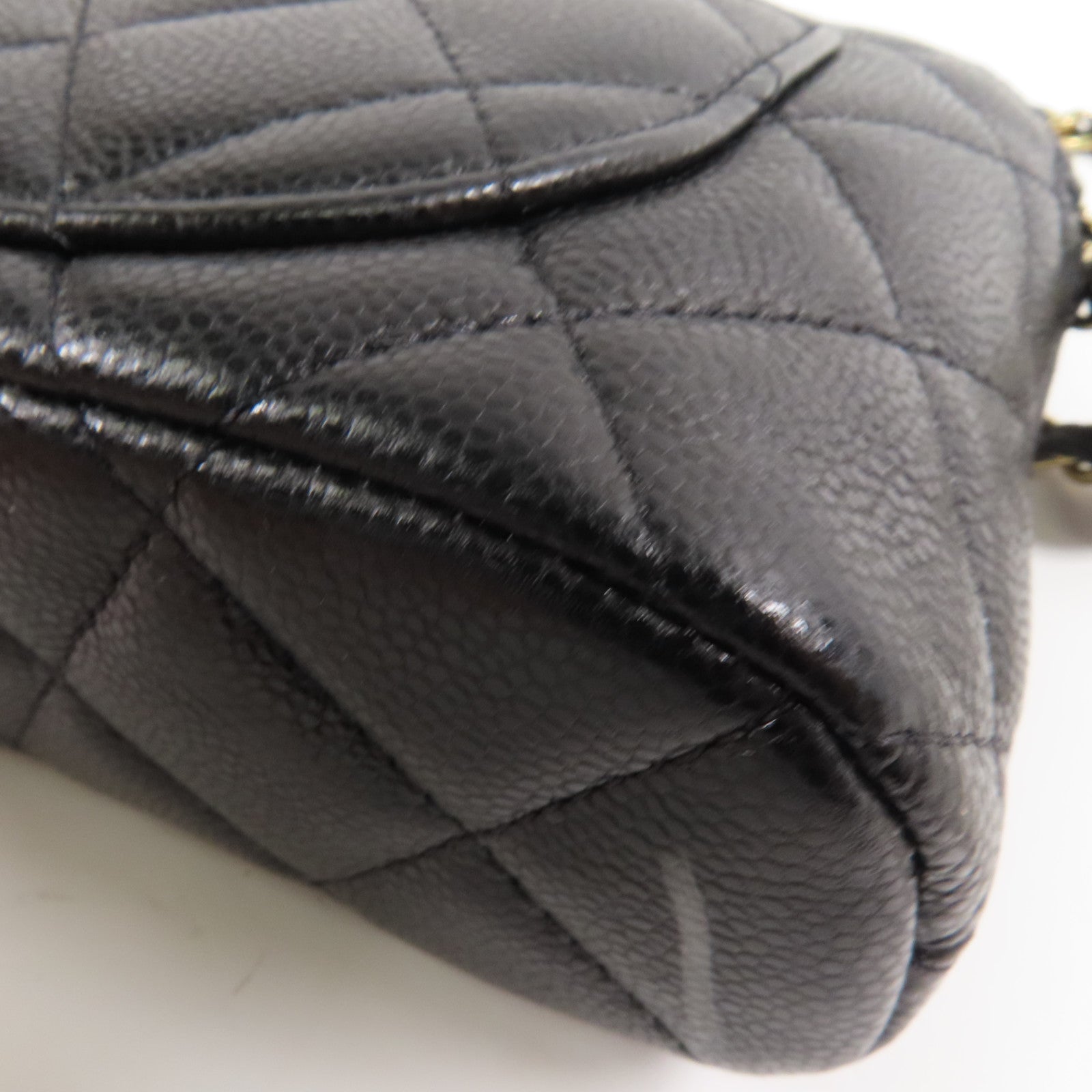 CHANEL 牛皮皮革Shoulder Bag金扣鏈帶肩背袋