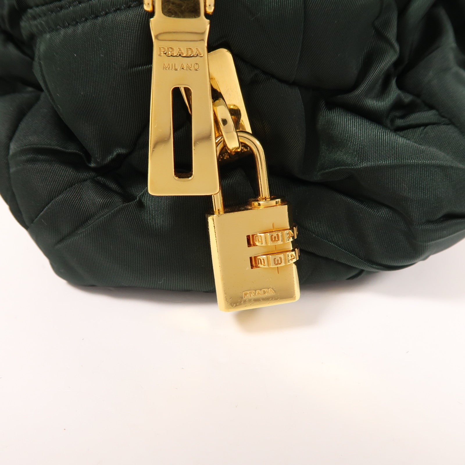 PRADA 尼龍Mini Boston金扣手挽肩背兩用袋