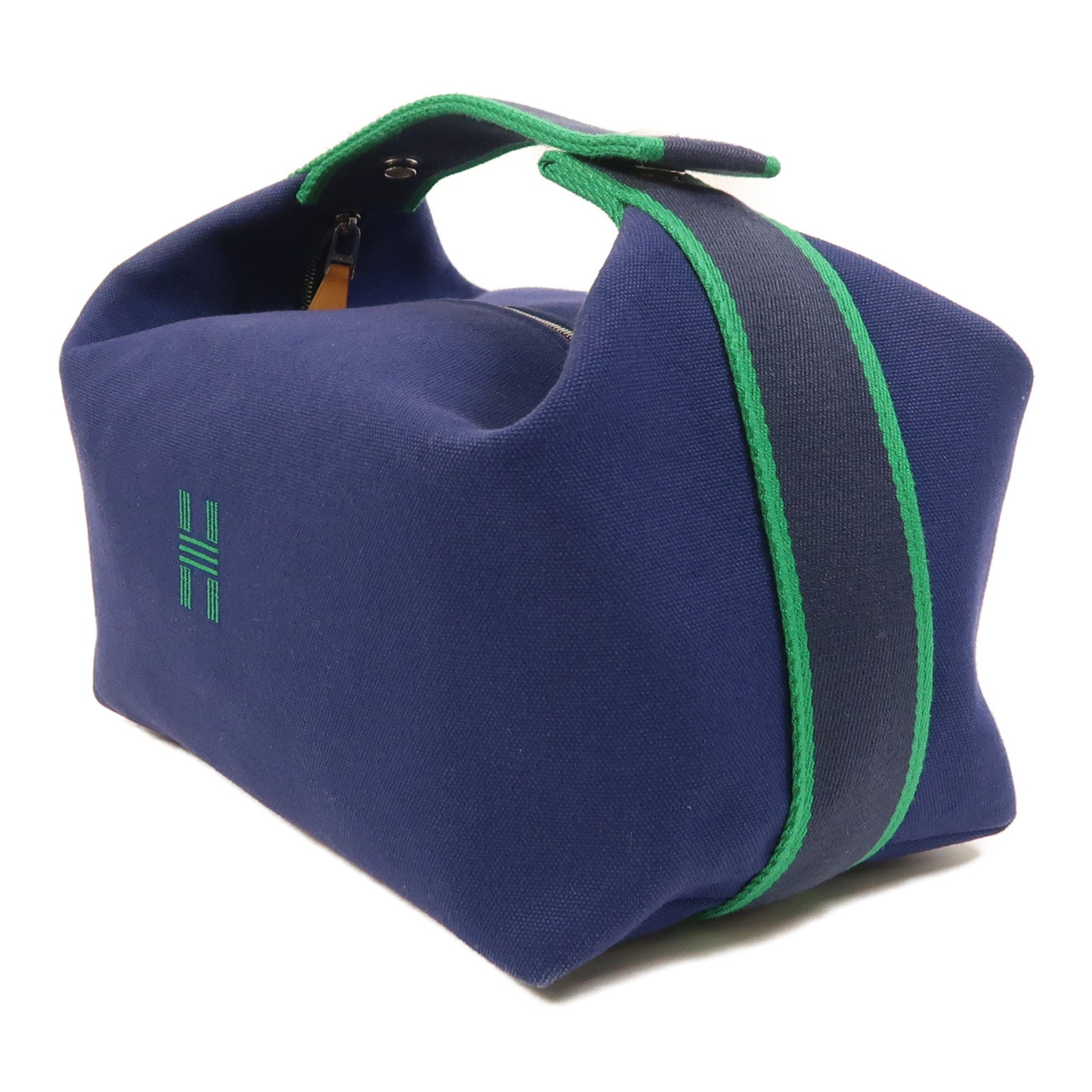 HERMES 帆布Bride A Brac GM銀扣手挽袋