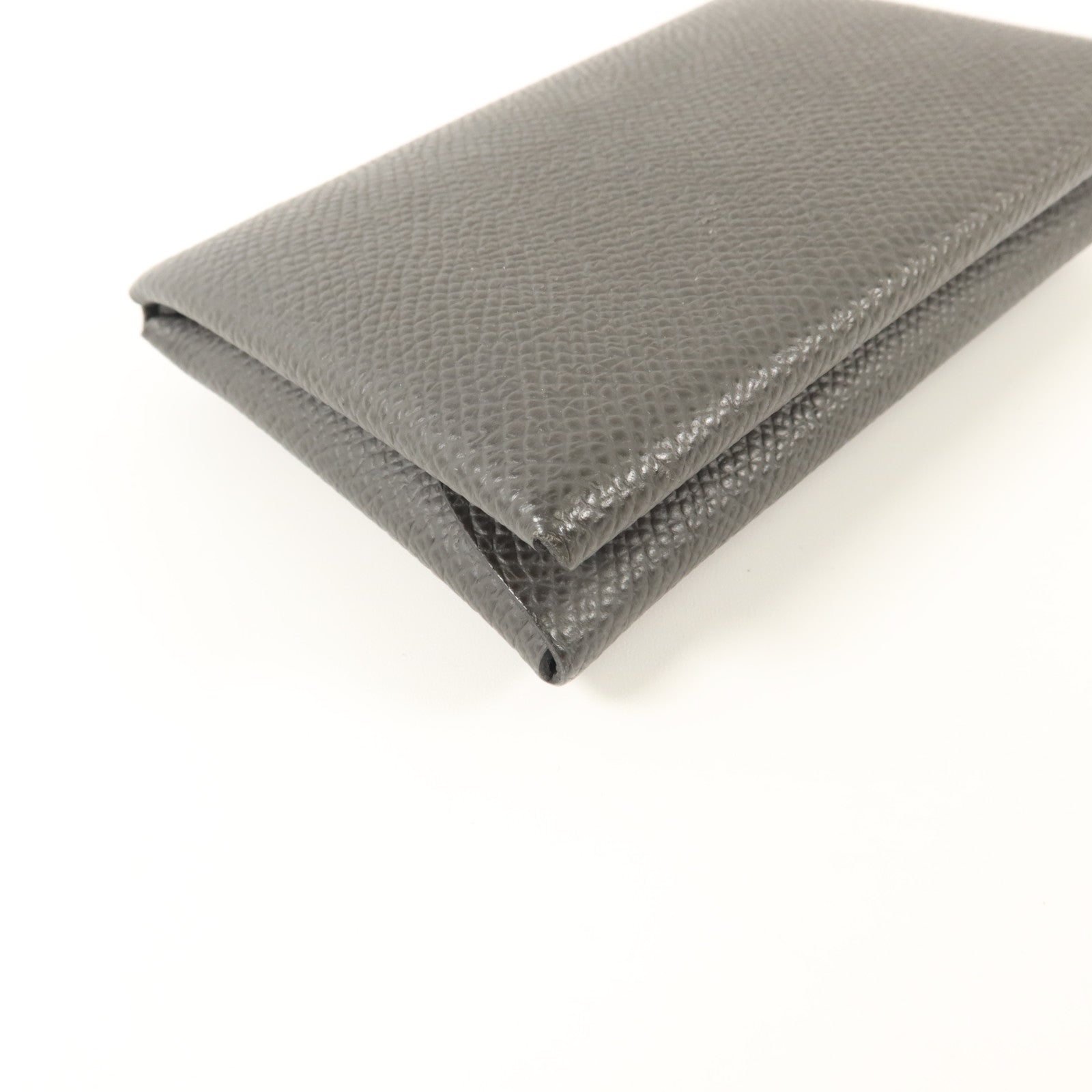 HERMES Epsom皮革Calvi Duo Compact Card Holder卡片套Graphite